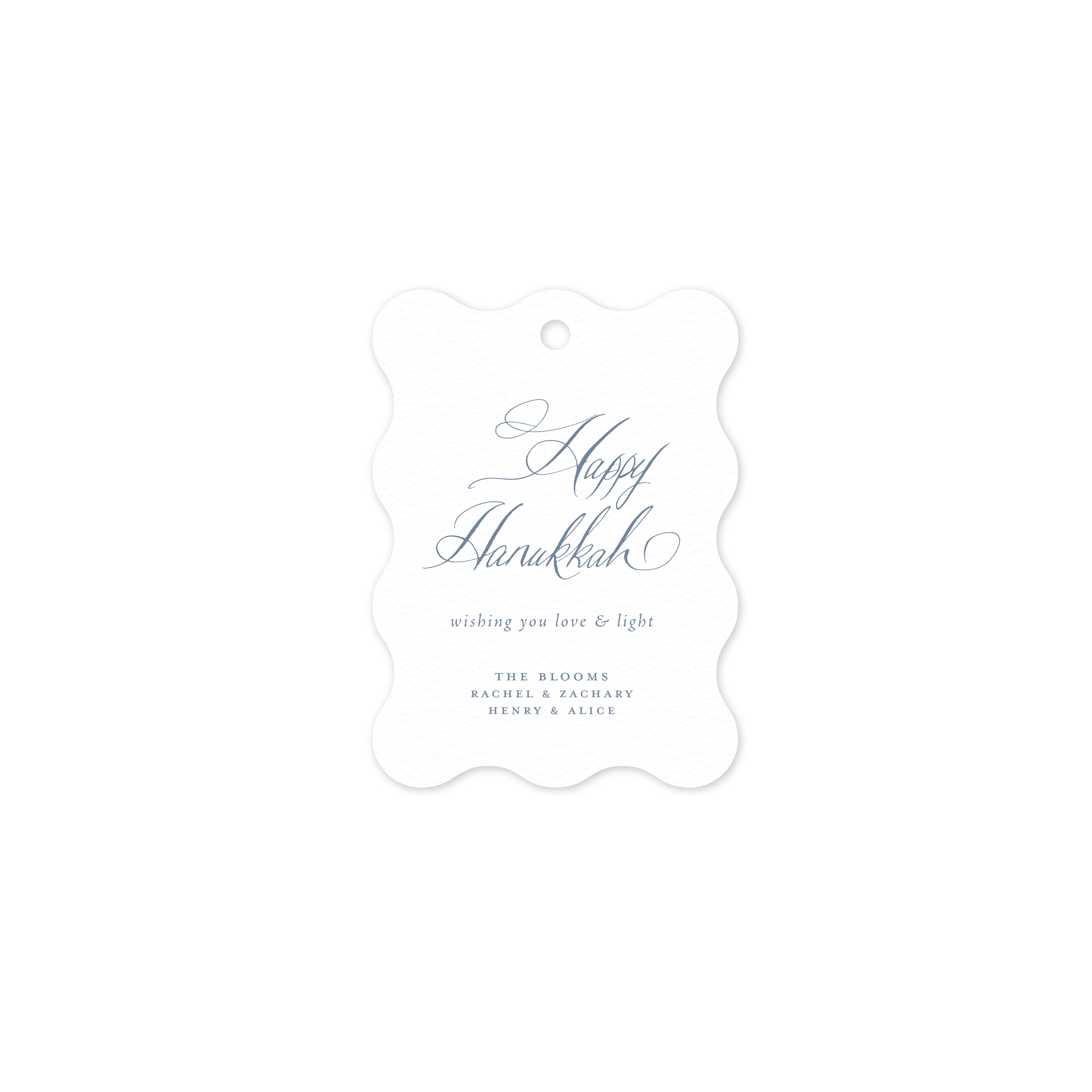 Eastwick 1 Color Letterpress Tag - Wavy