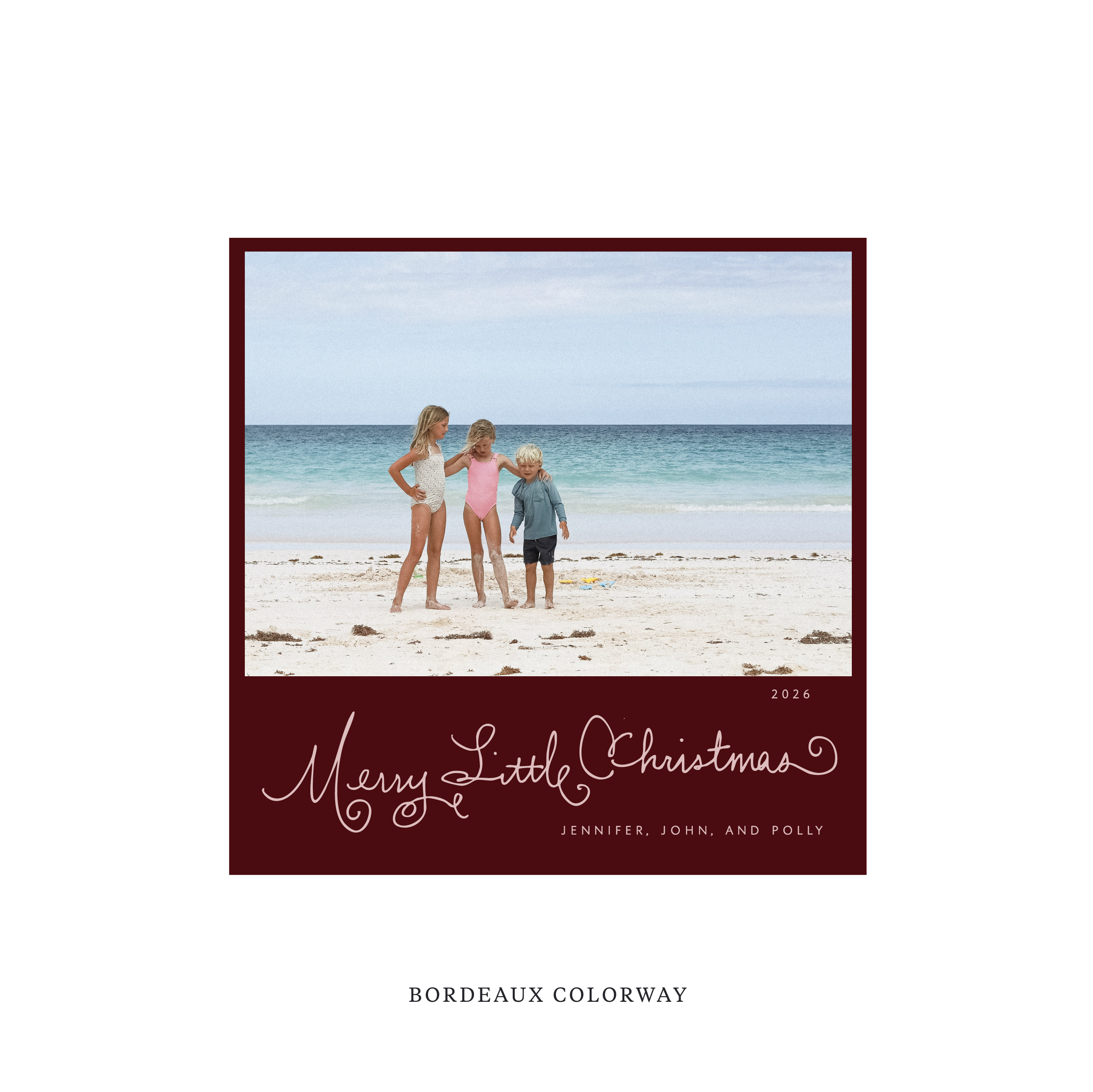 Henley Classic Flat Print Holiday Card, Square