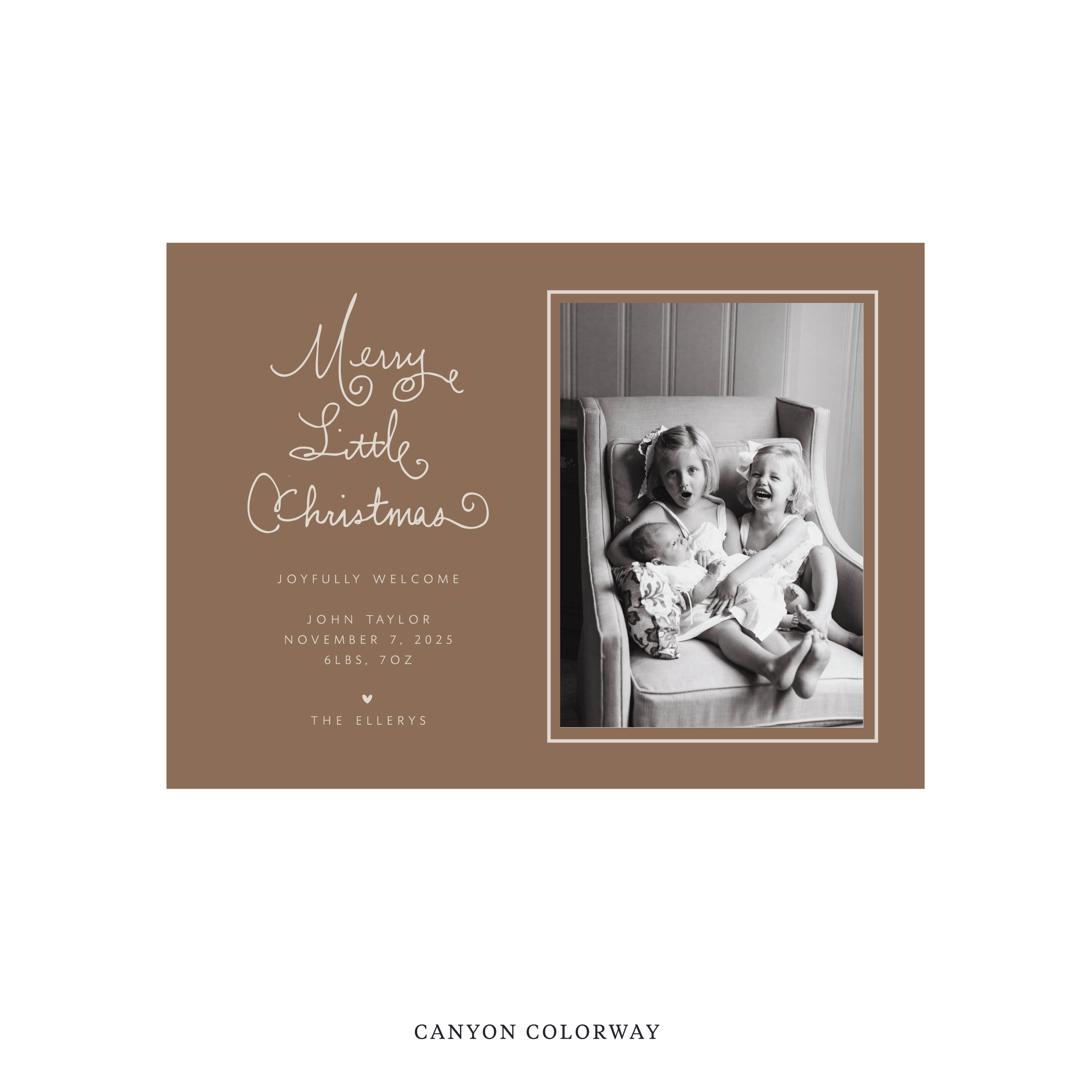 Henley Classic Flat Print Holiday Card, Birth Announcement Medium