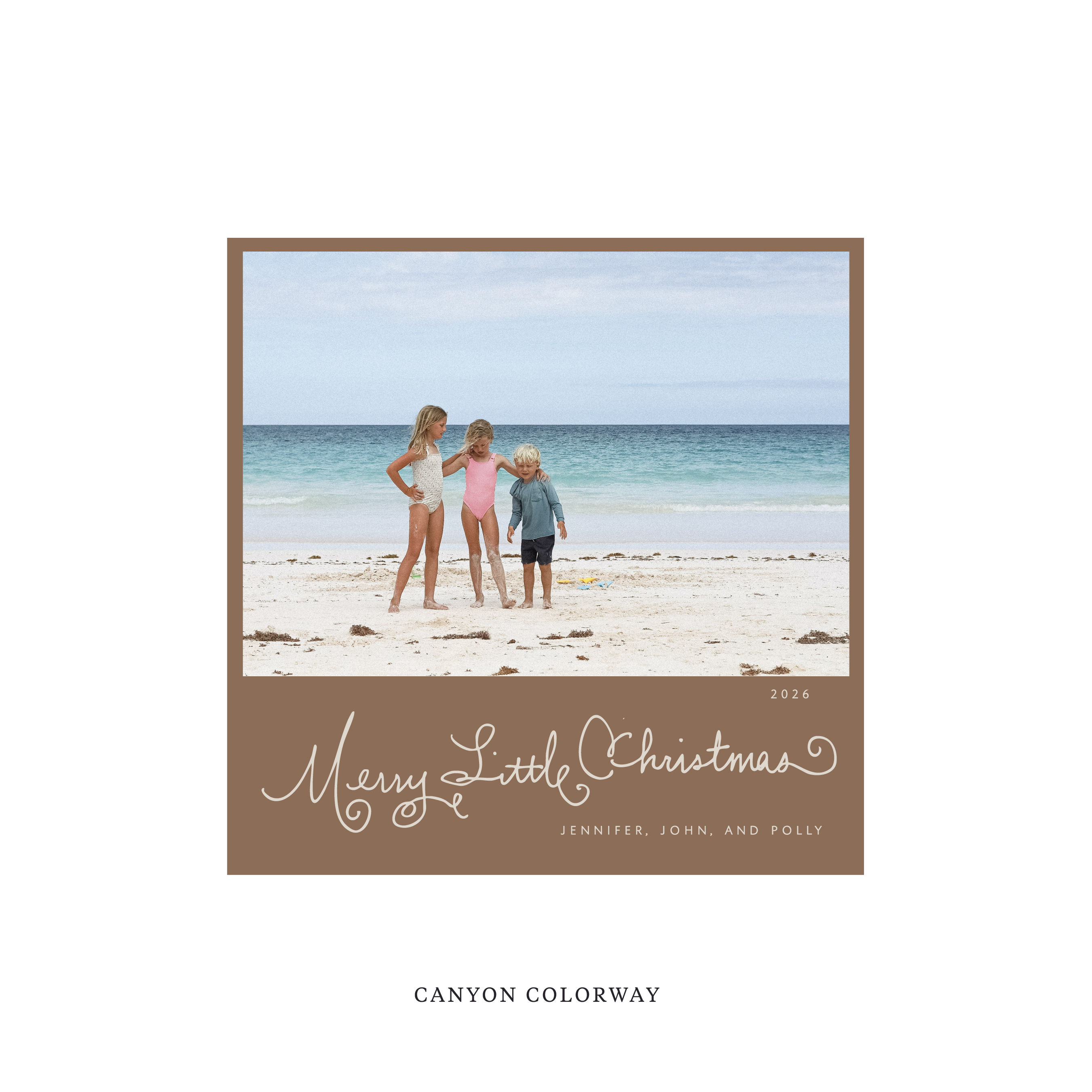 Henley Classic Flat Print Holiday Card, Square