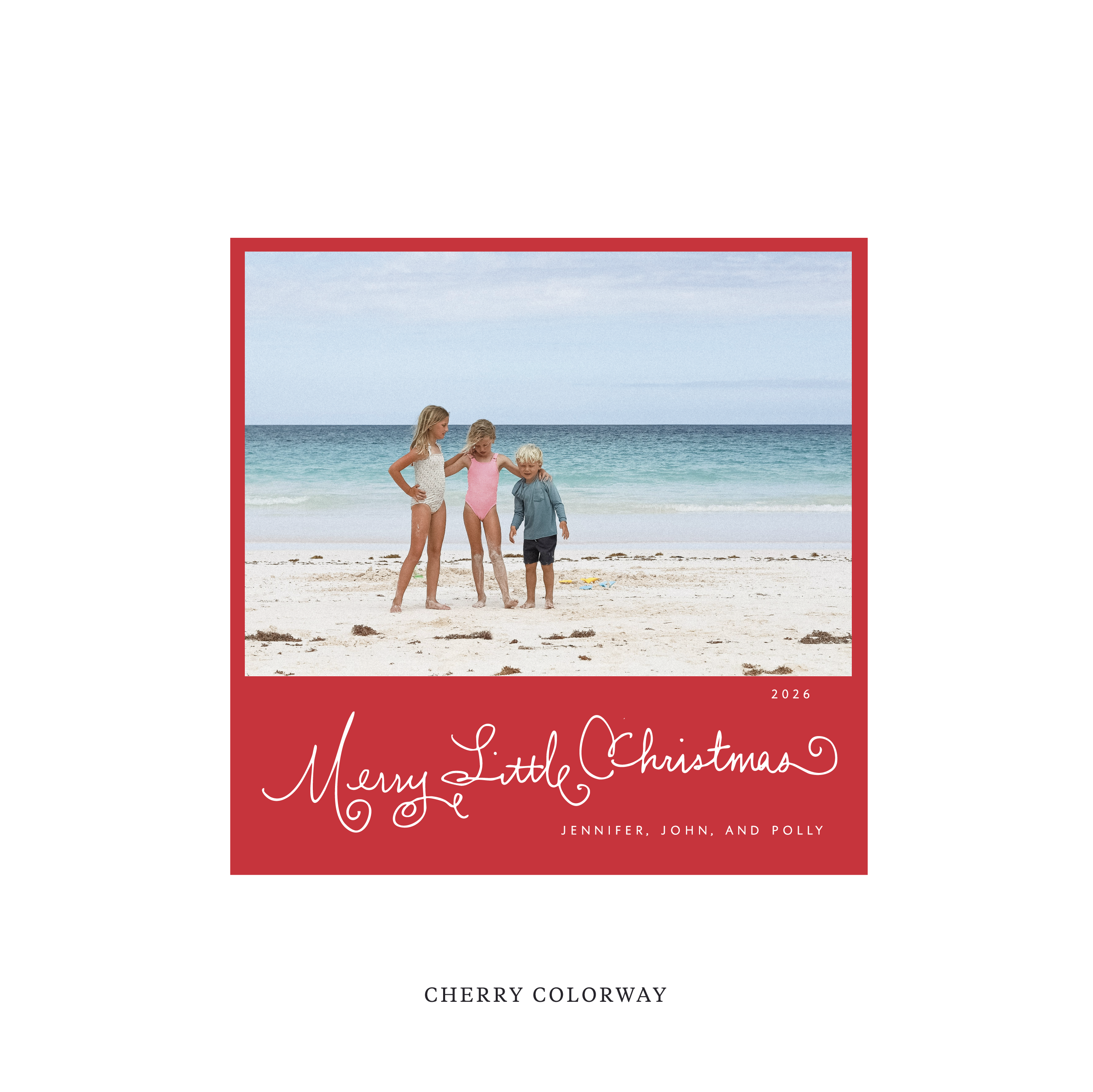 Henley Classic Flat Print Holiday Card, Square