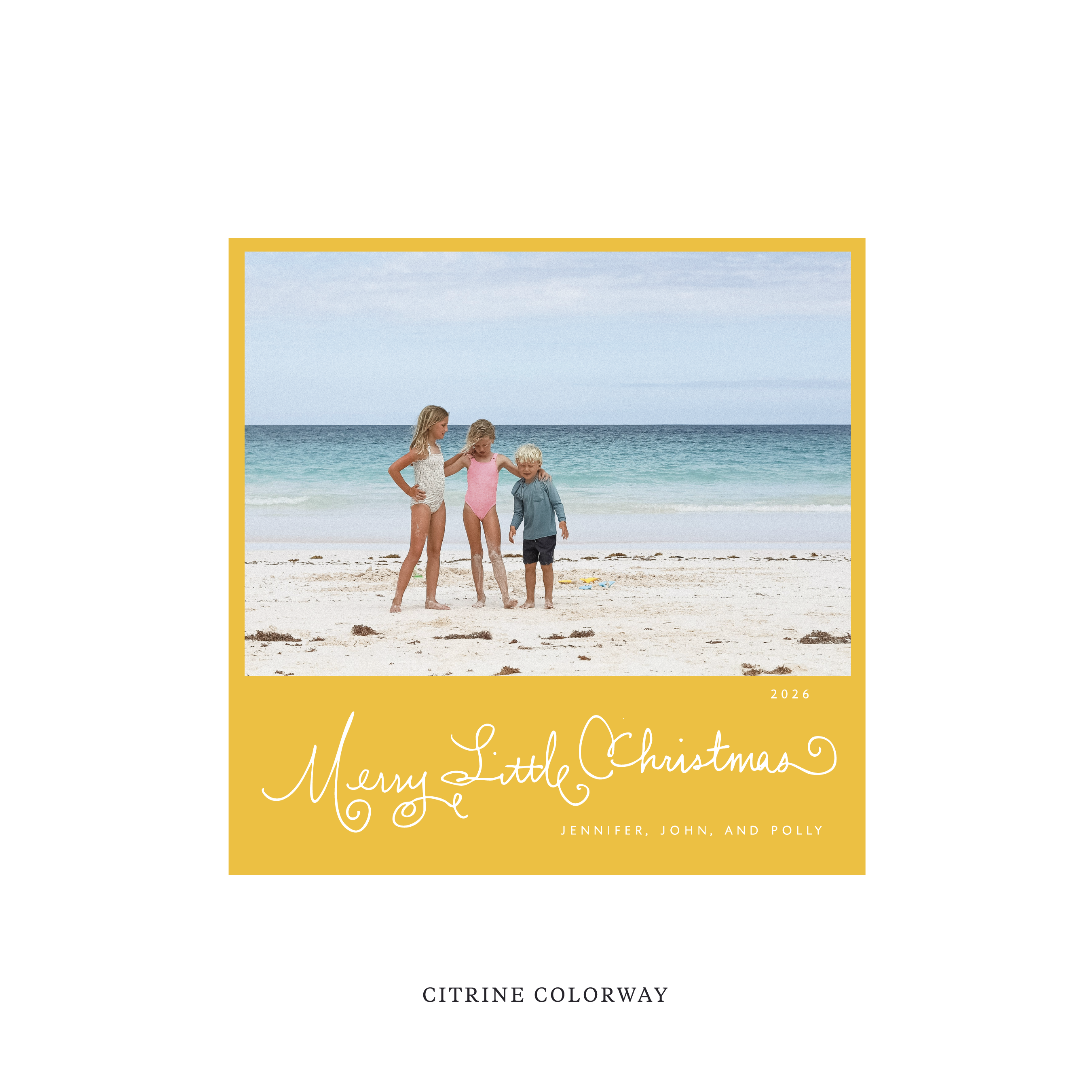 Henley Classic Flat Print Holiday Card, Square