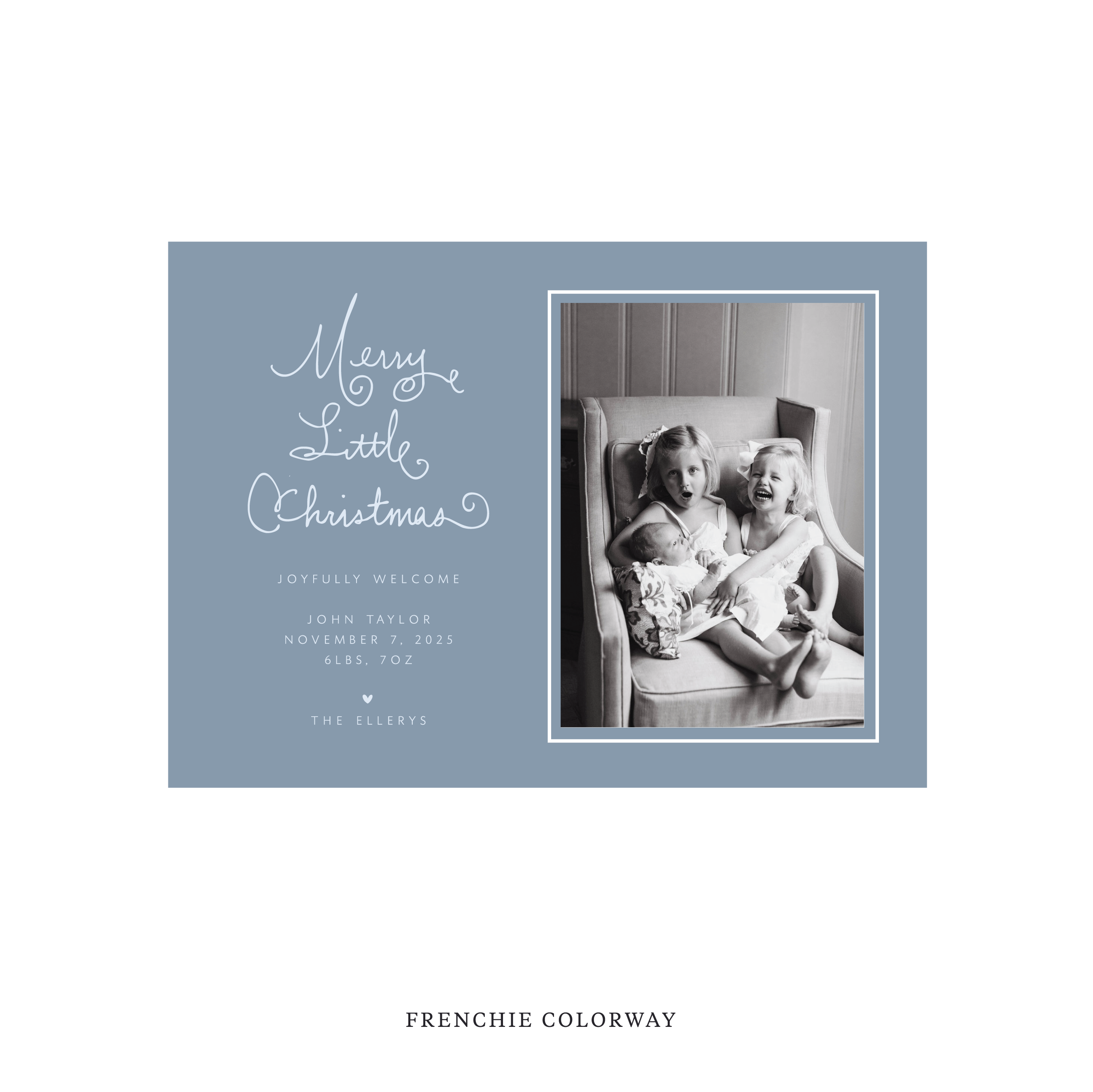 Henley Classic Flat Print Holiday Card, Birth Announcement Medium