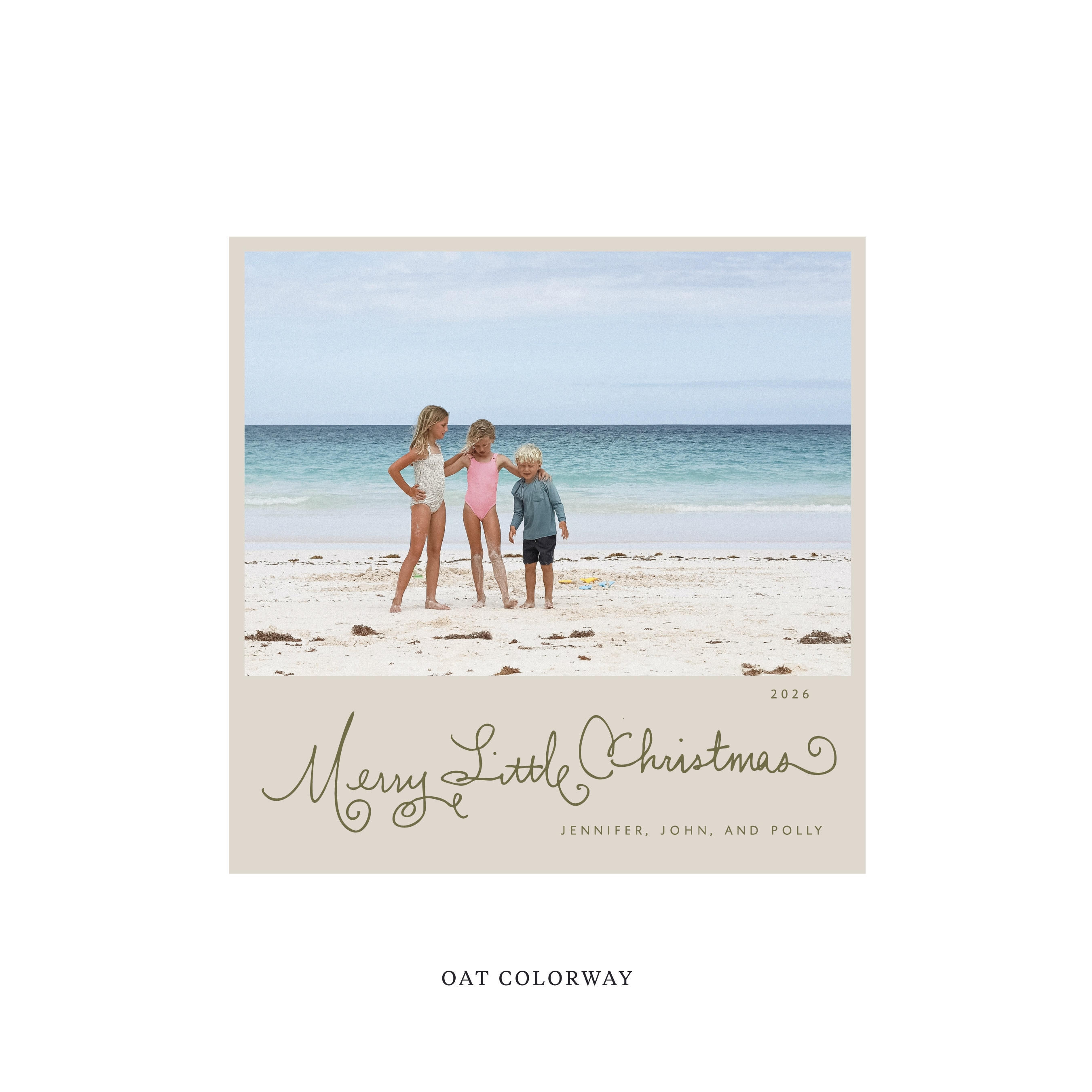 Henley Classic Flat Print Holiday Card, Square