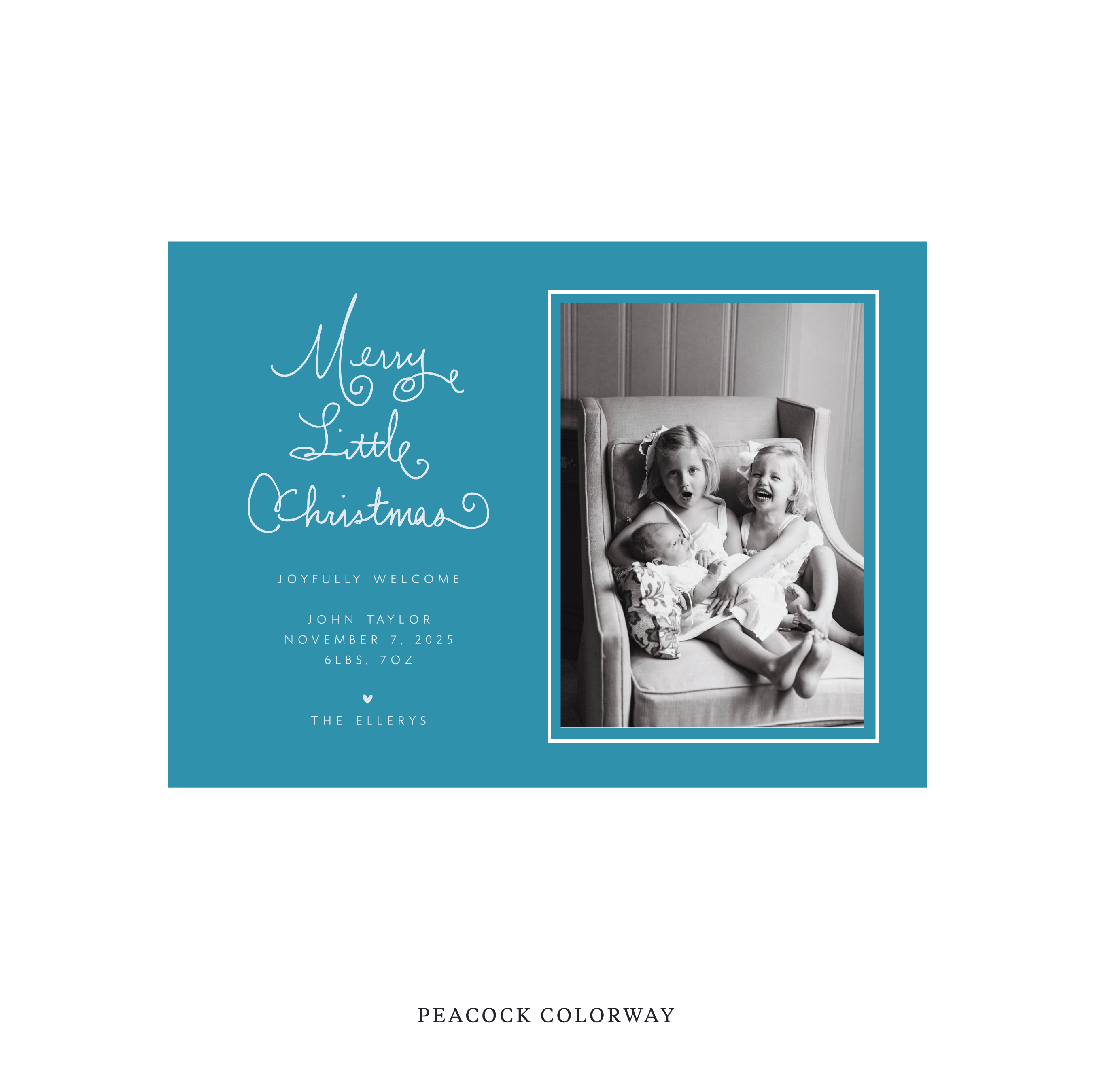 Henley Classic Flat Print Holiday Card, Birth Announcement Medium