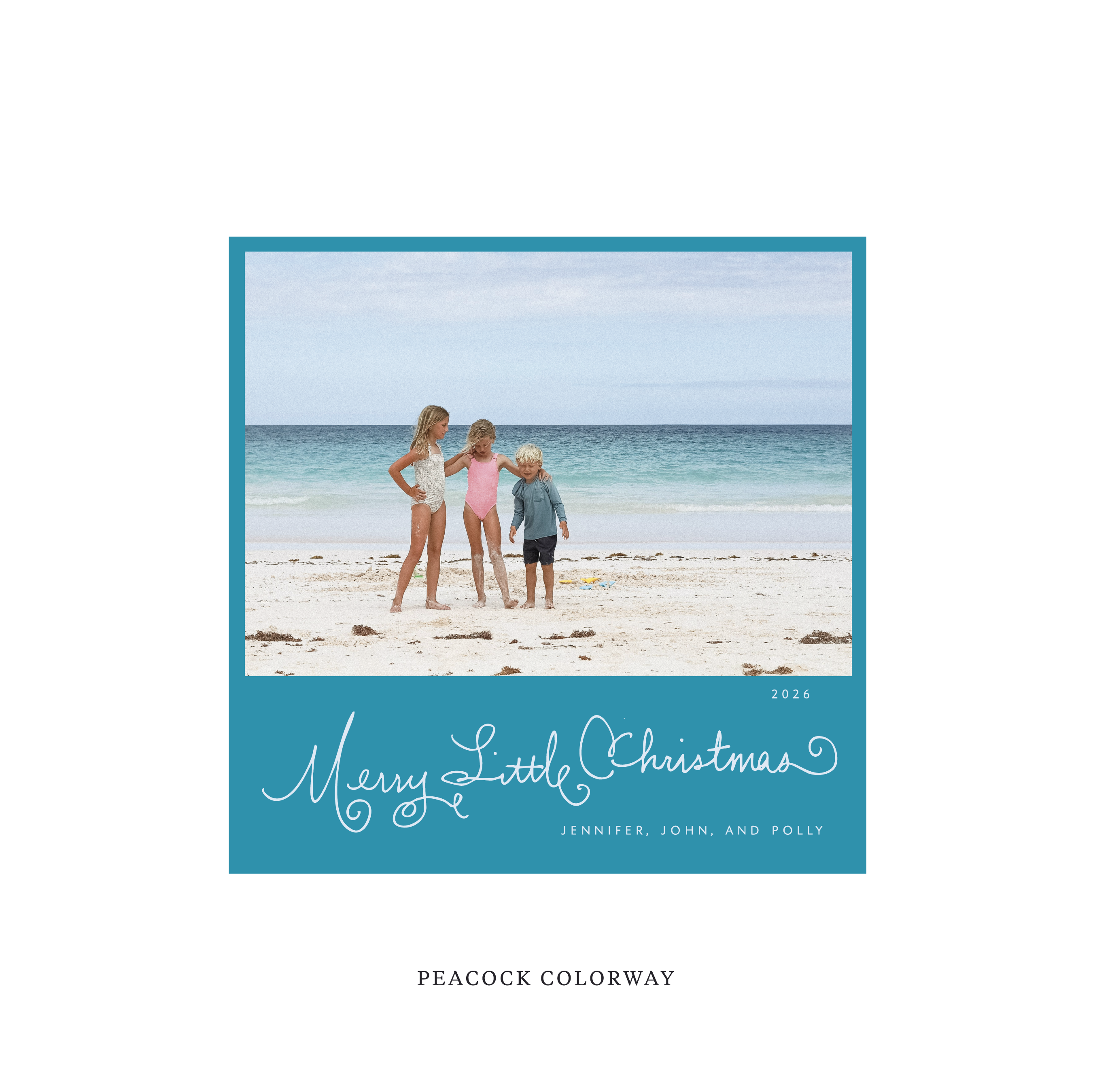 Henley Classic Flat Print Holiday Card, Square