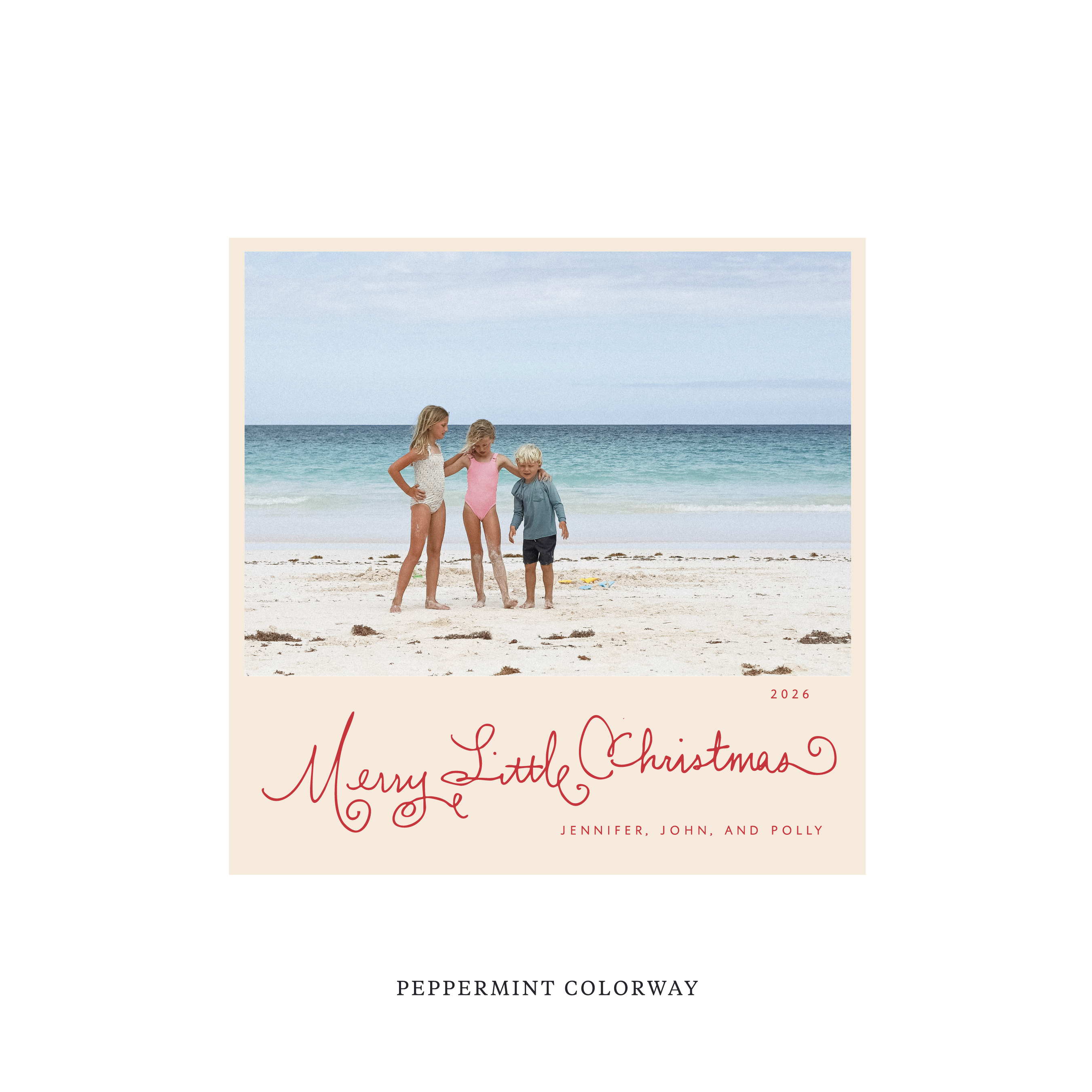 Henley Classic Flat Print Holiday Card, Square