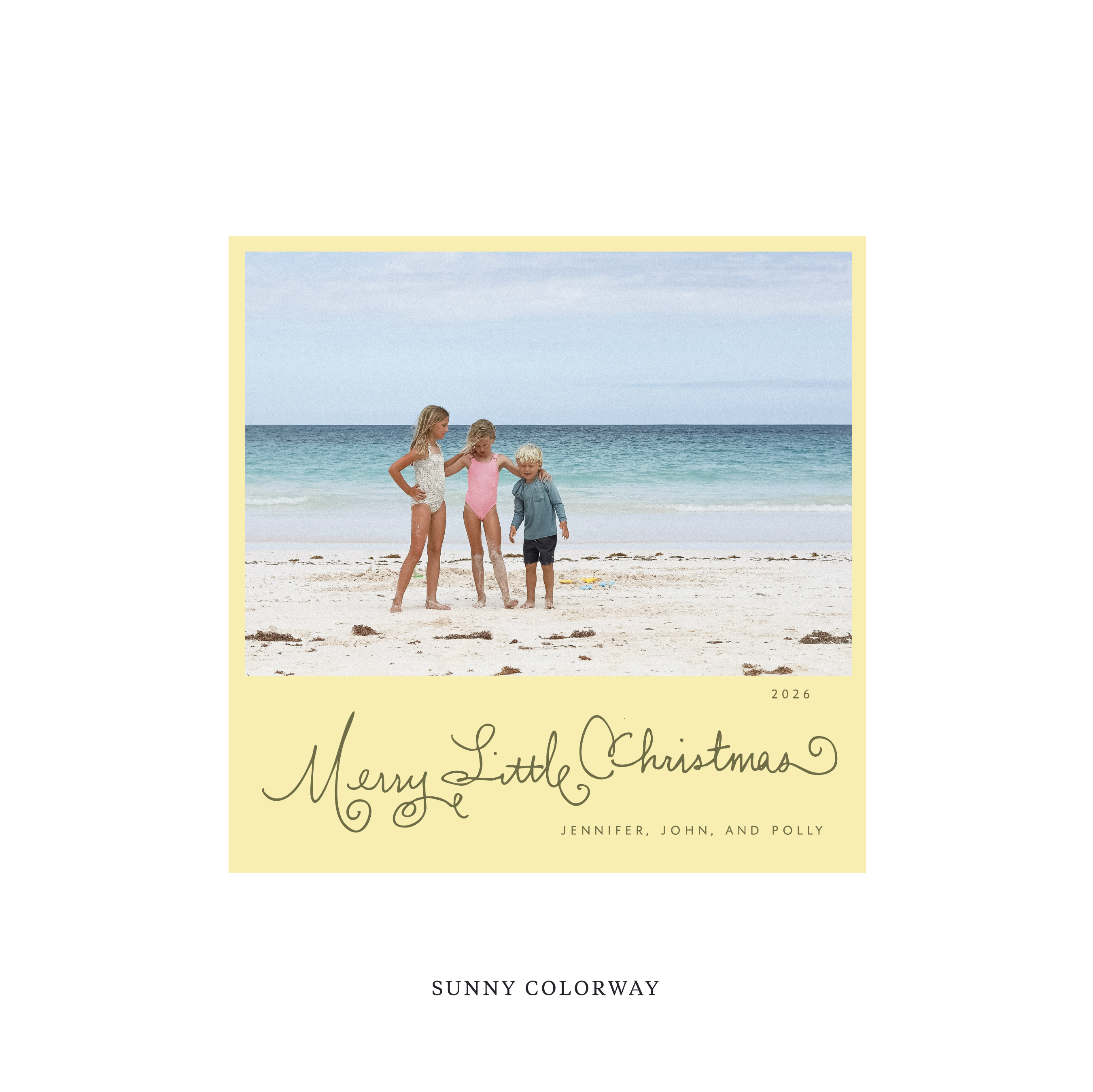 Henley Classic Flat Print Holiday Card, Square