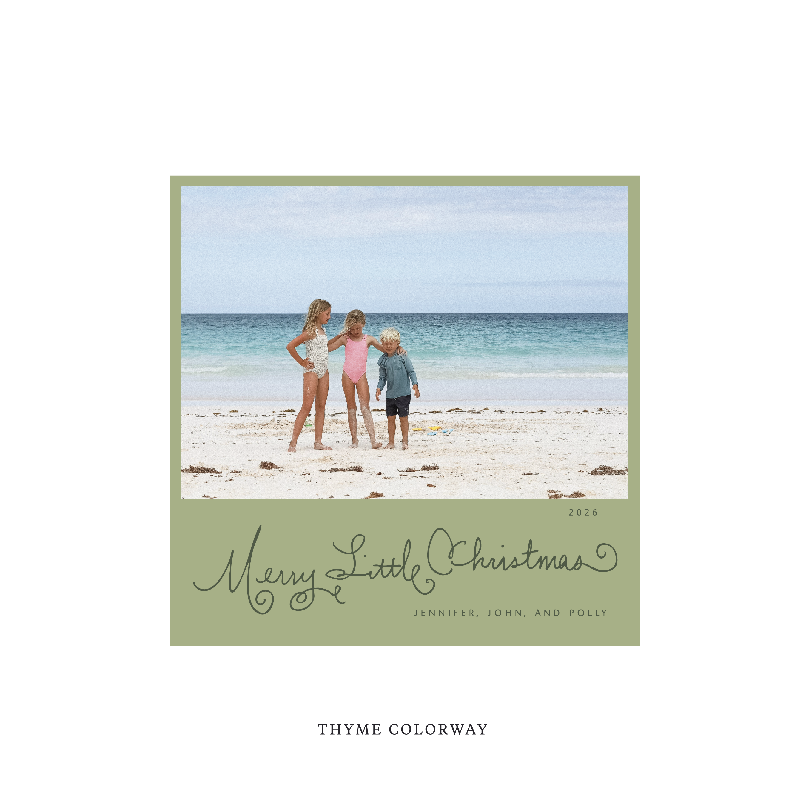 Henley Classic Flat Print Holiday Card, Square