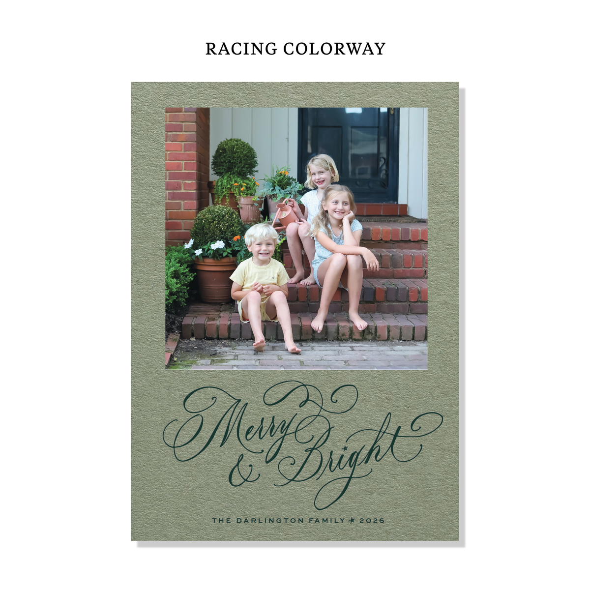 Ellington Letterpress Holiday Card, Large (Colored Paper)