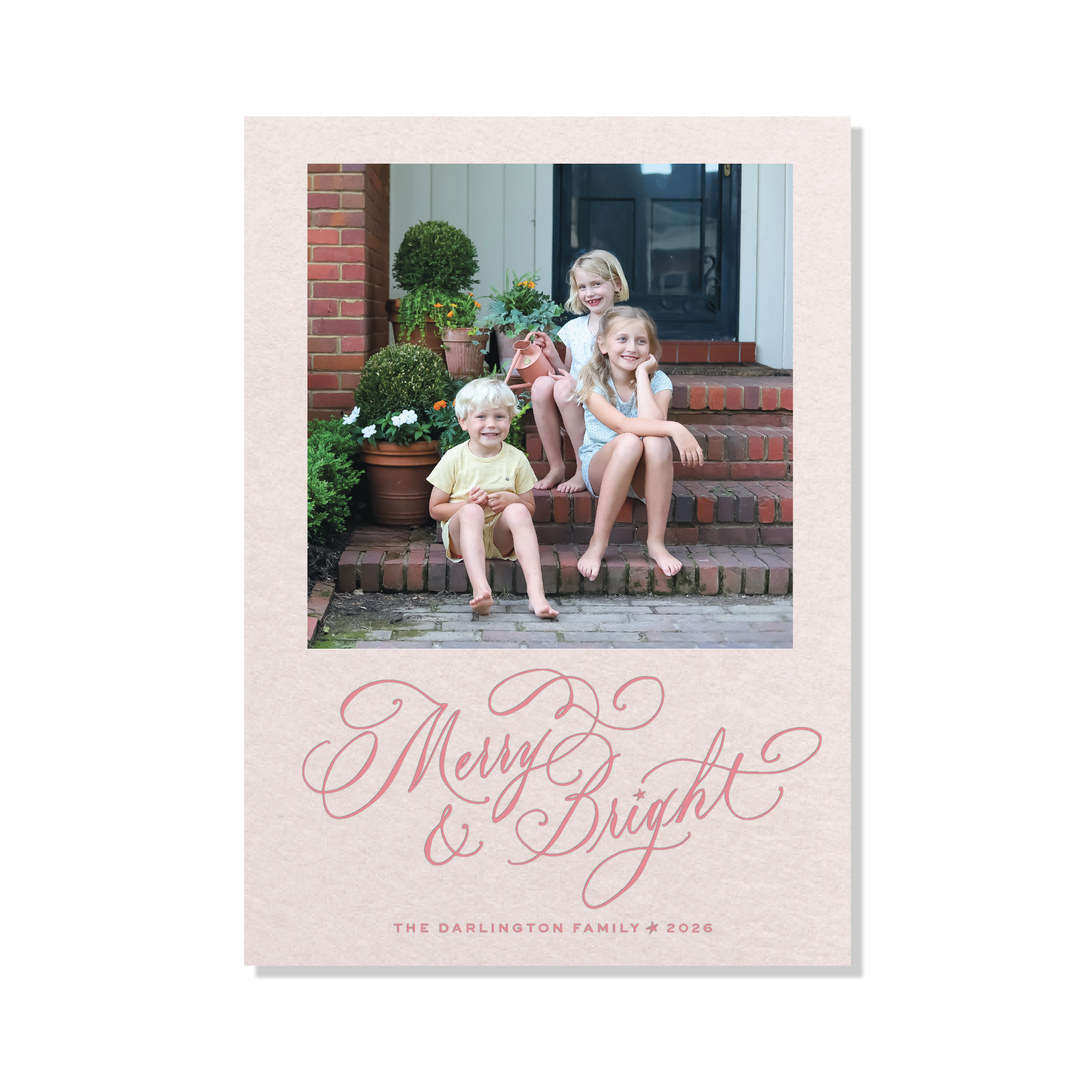 Ellington Letterpress Holiday Card, Large (Colored Paper)