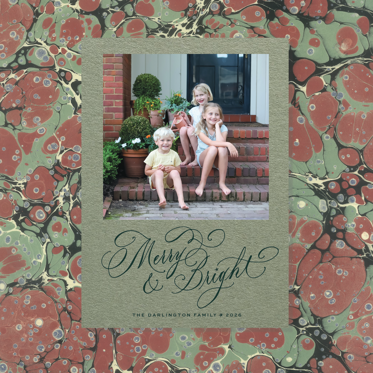 Ellington Letterpress Holiday Card, Large (Colored Paper)