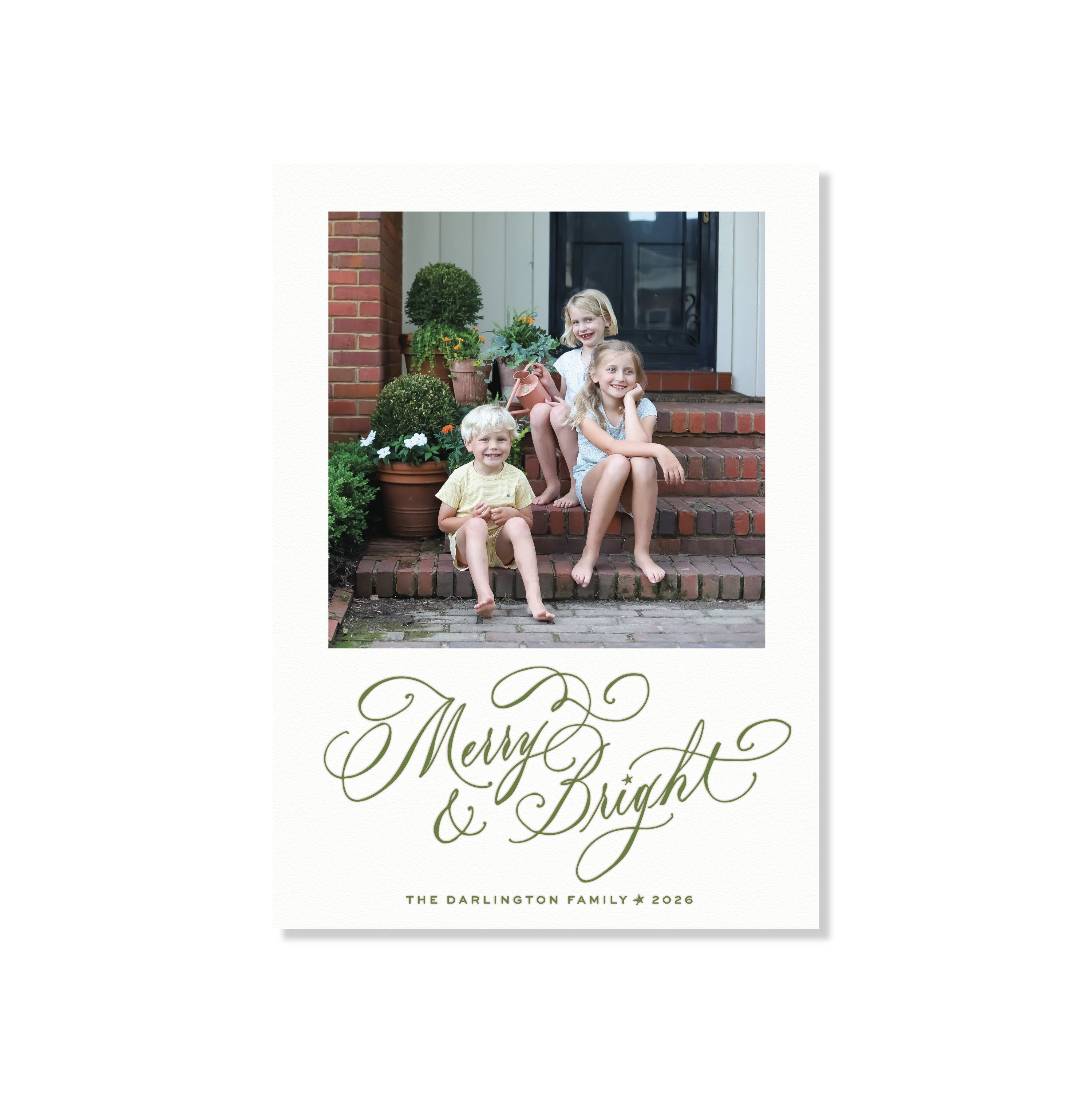 Ellington Letterpress Holiday Card, Large (White Paper)