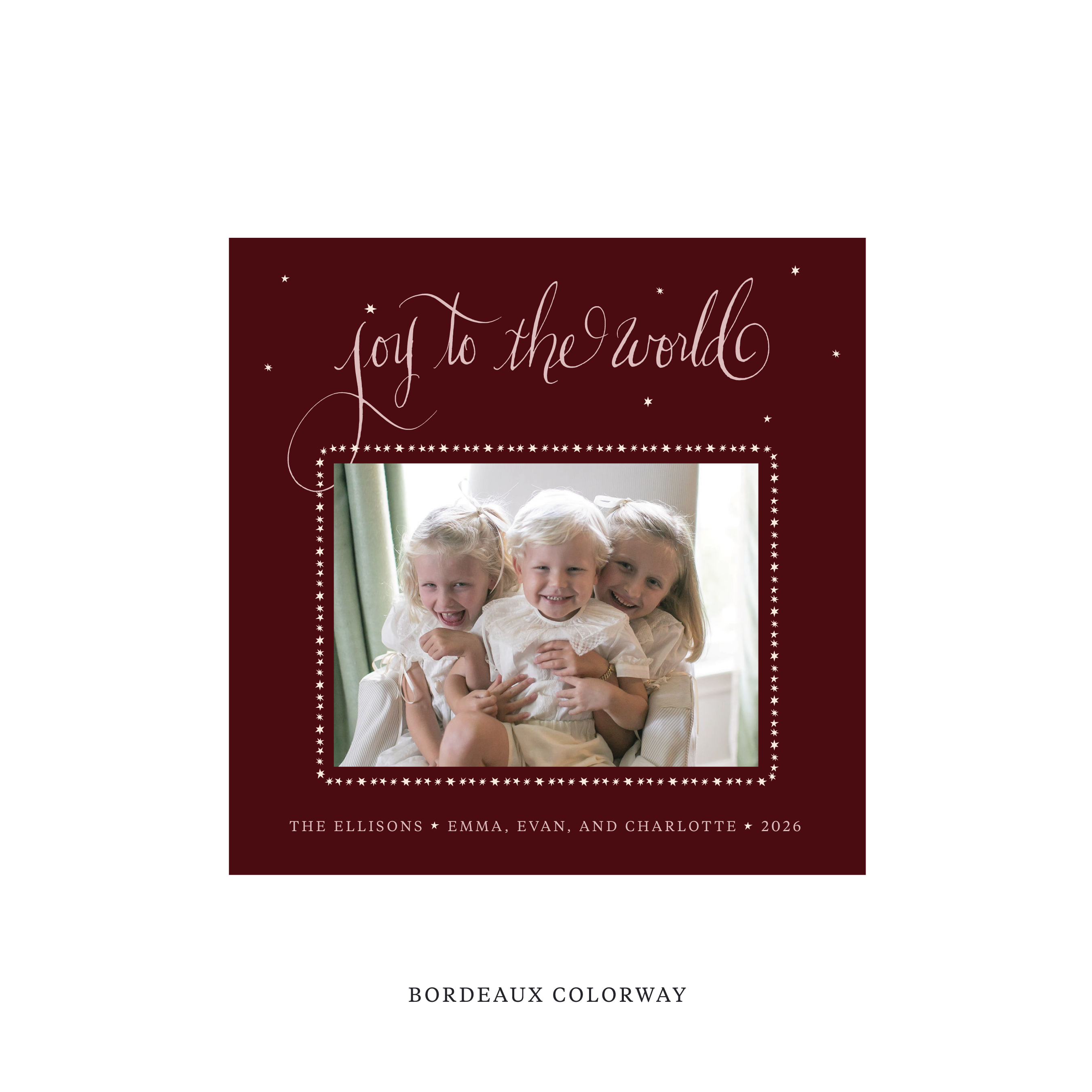 Ellison Classic Flat Print Holiday Card, Square