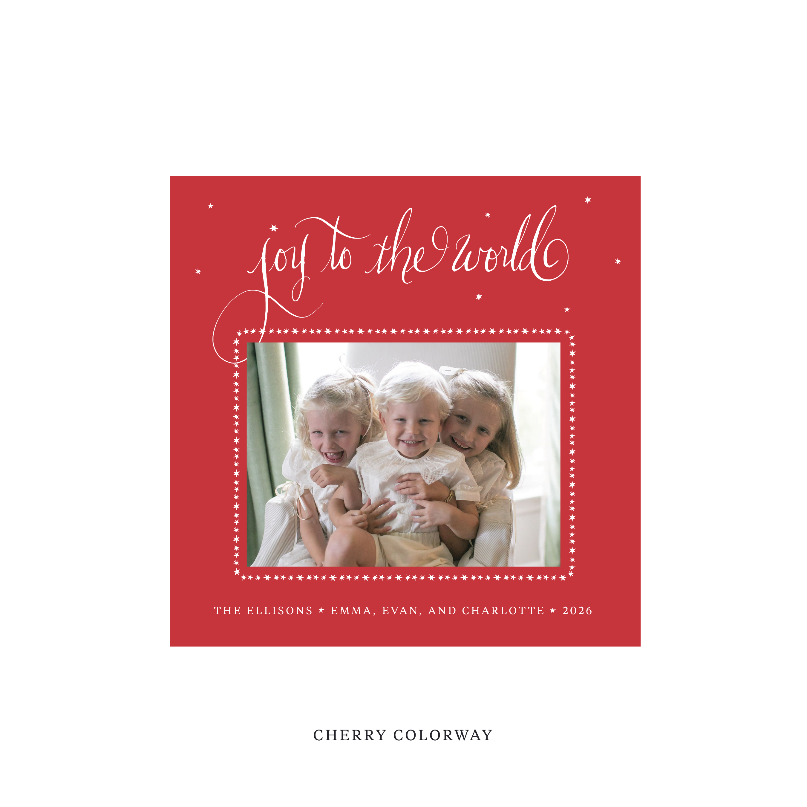 Ellison Classic Flat Print Holiday Card, Square