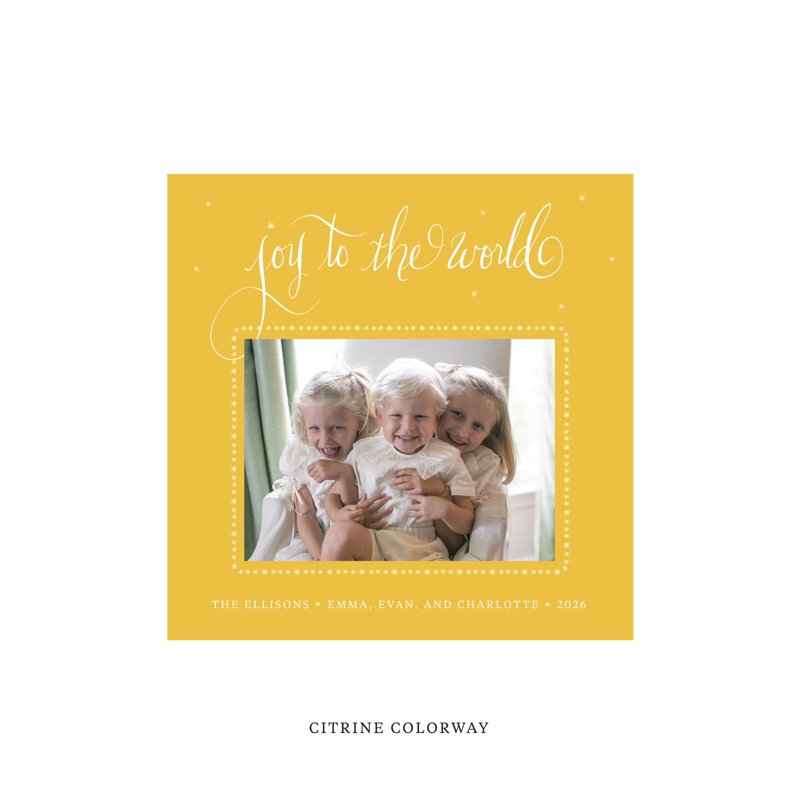 Ellison Classic Flat Print Holiday Card, Square