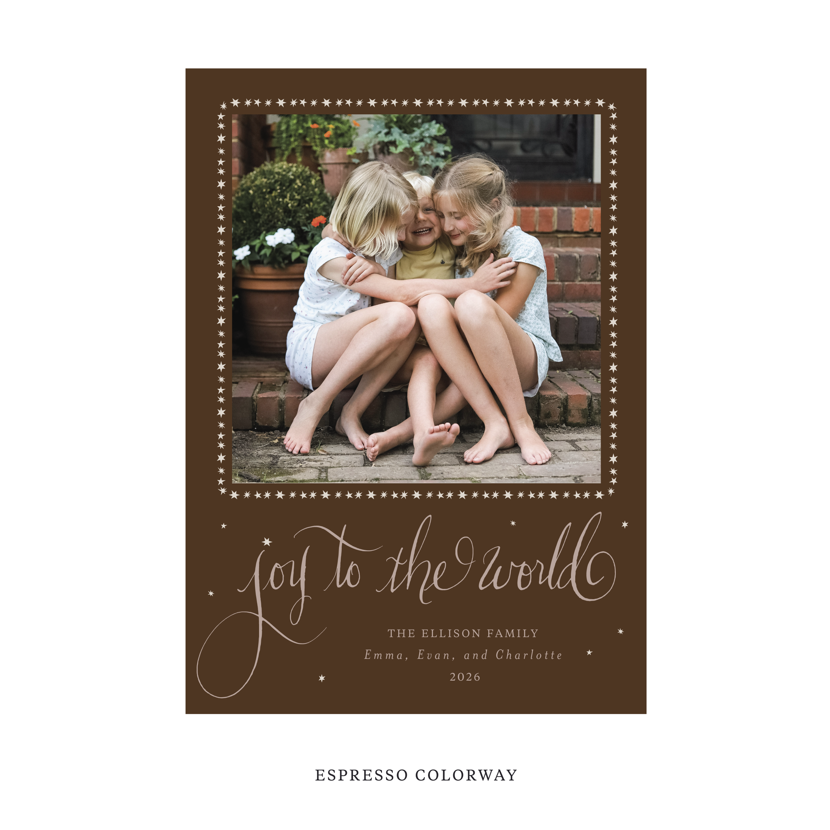 Ellison Classic Flat Print Holiday Card, Large