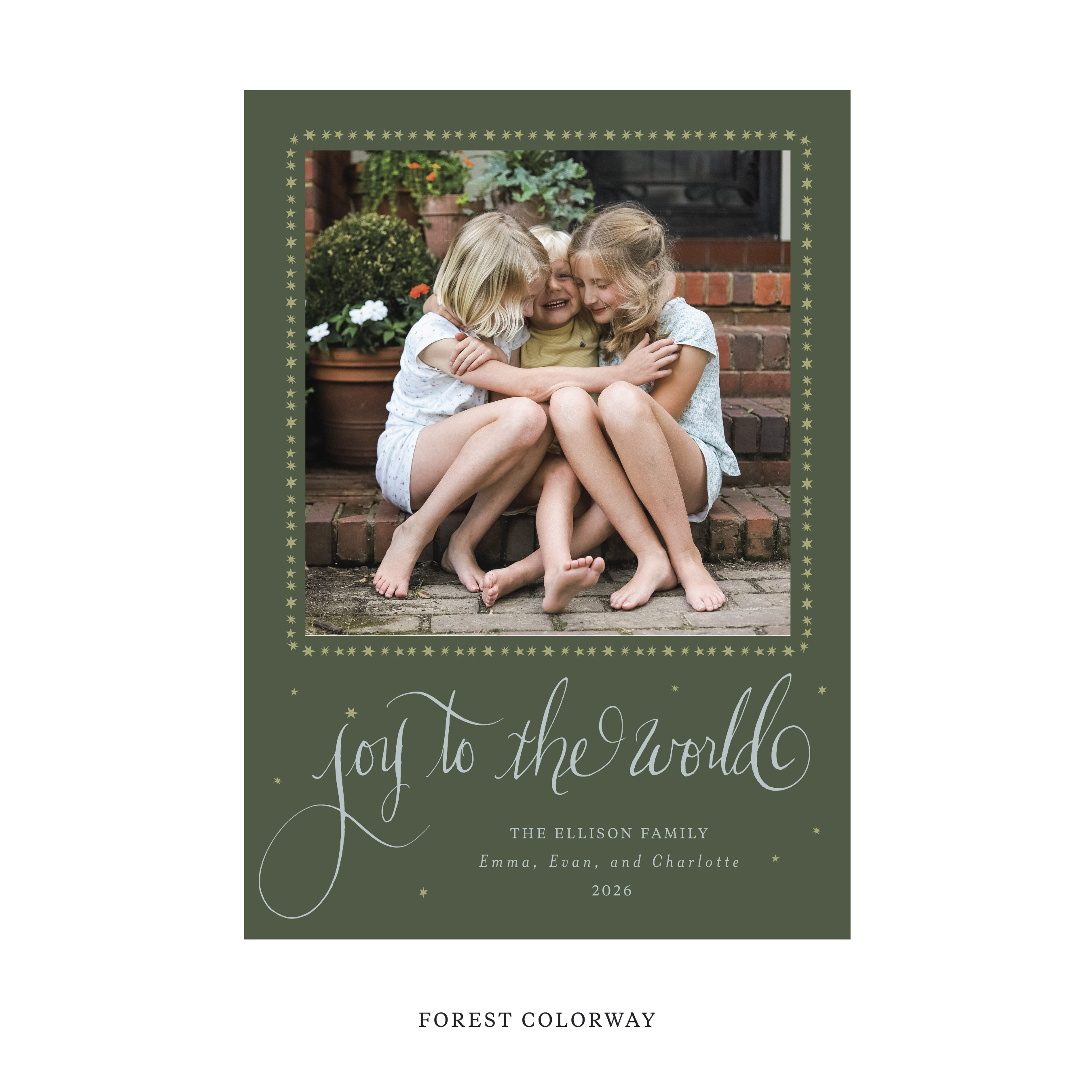 Ellison Classic Flat Print Holiday Card, Large