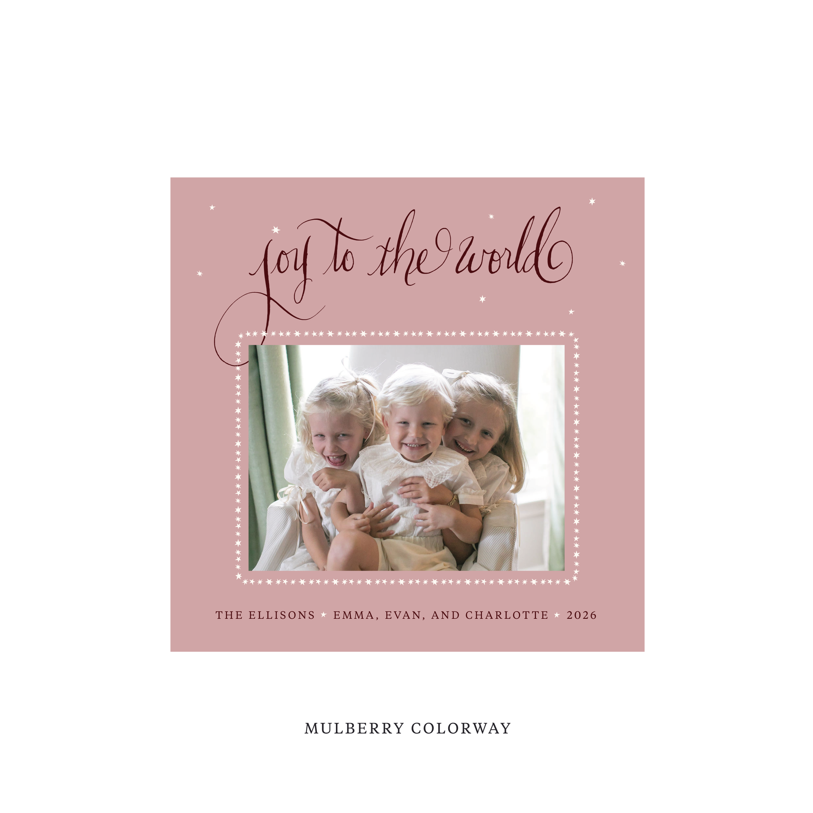 Ellison Classic Flat Print Holiday Card, Square