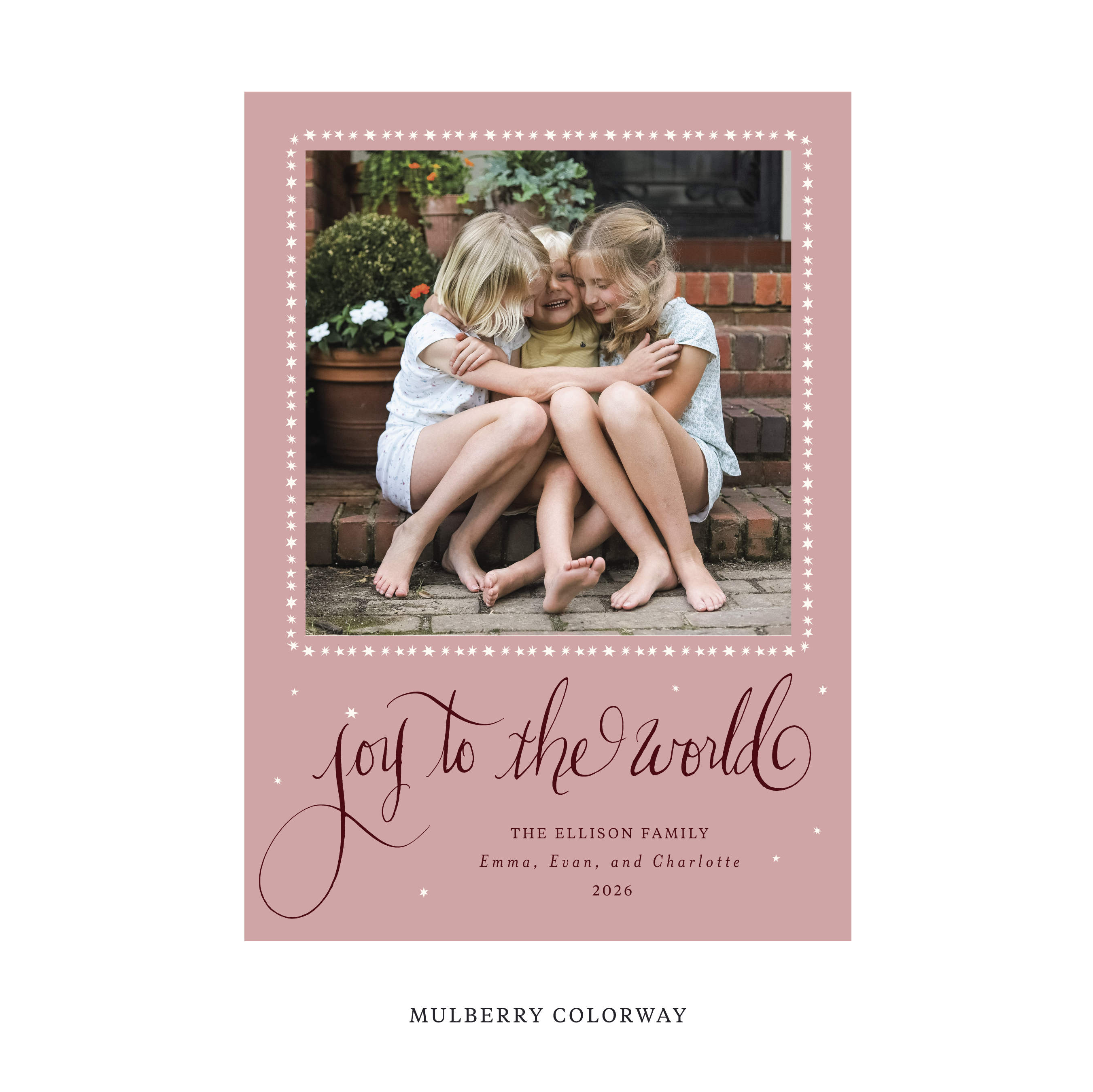 Ellison Classic Flat Print Holiday Card, Large