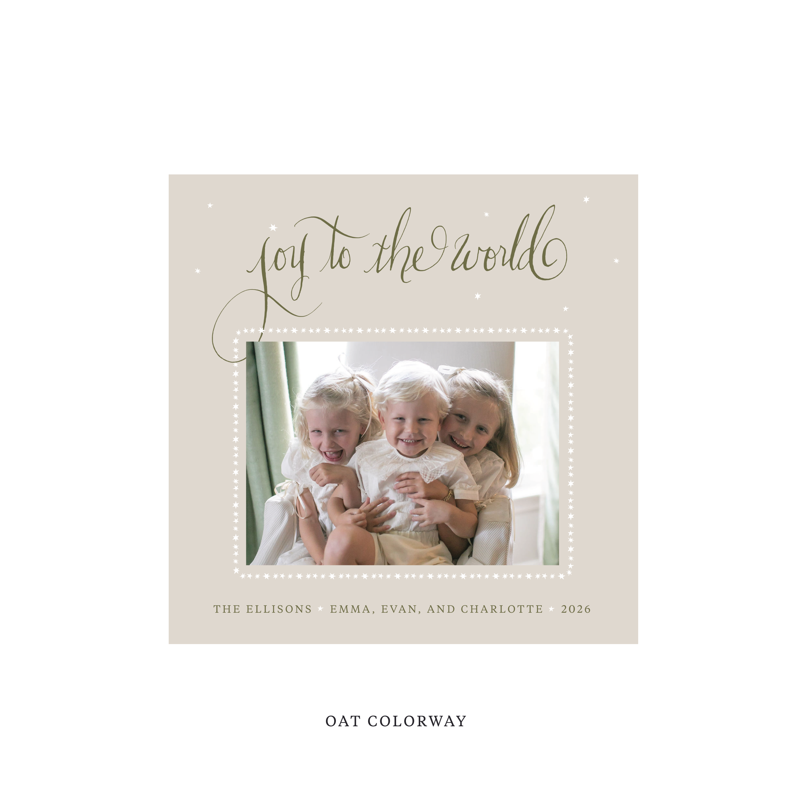 Ellison Classic Flat Print Holiday Card, Square
