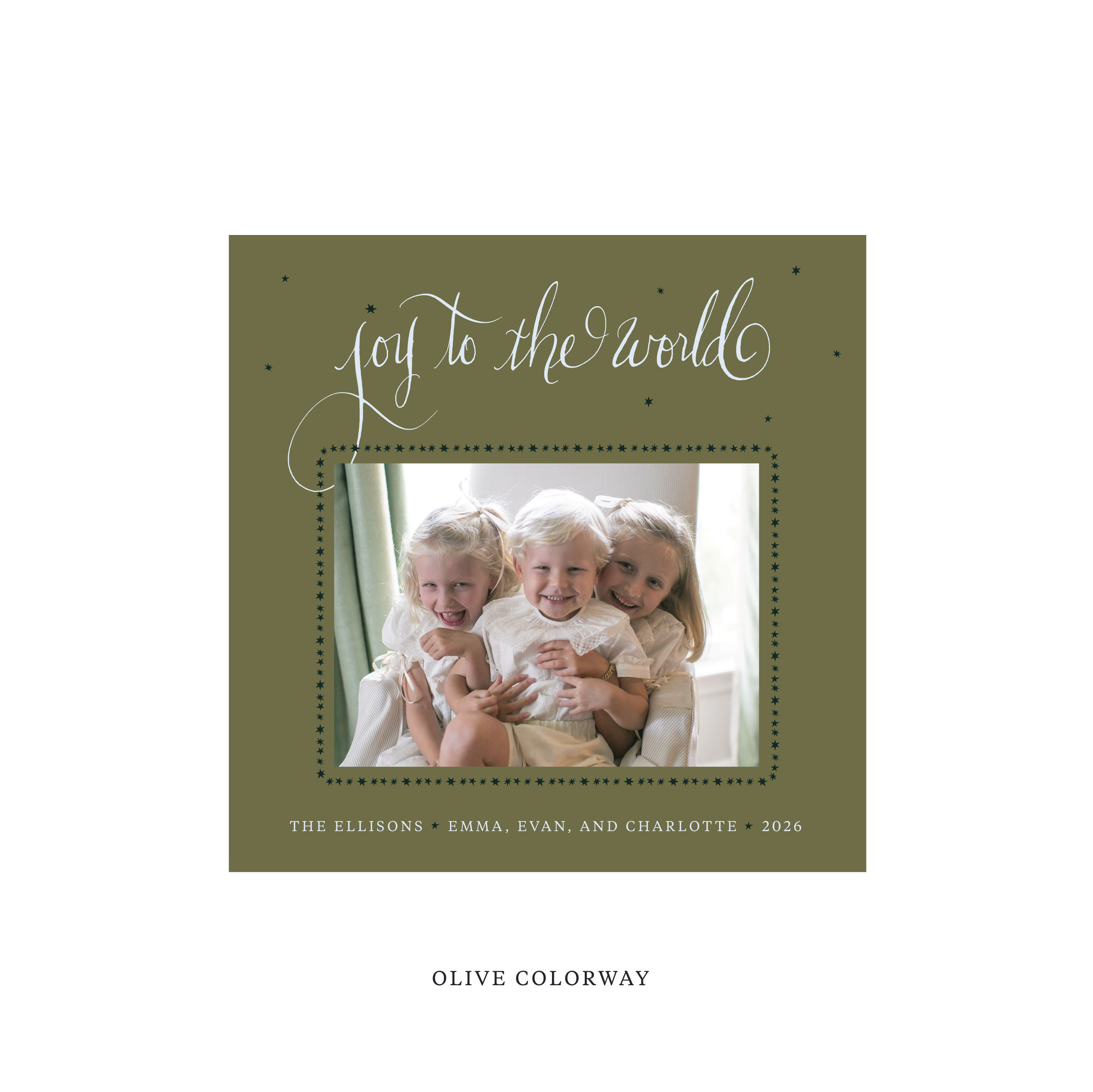 Ellison Classic Flat Print Holiday Card, Square