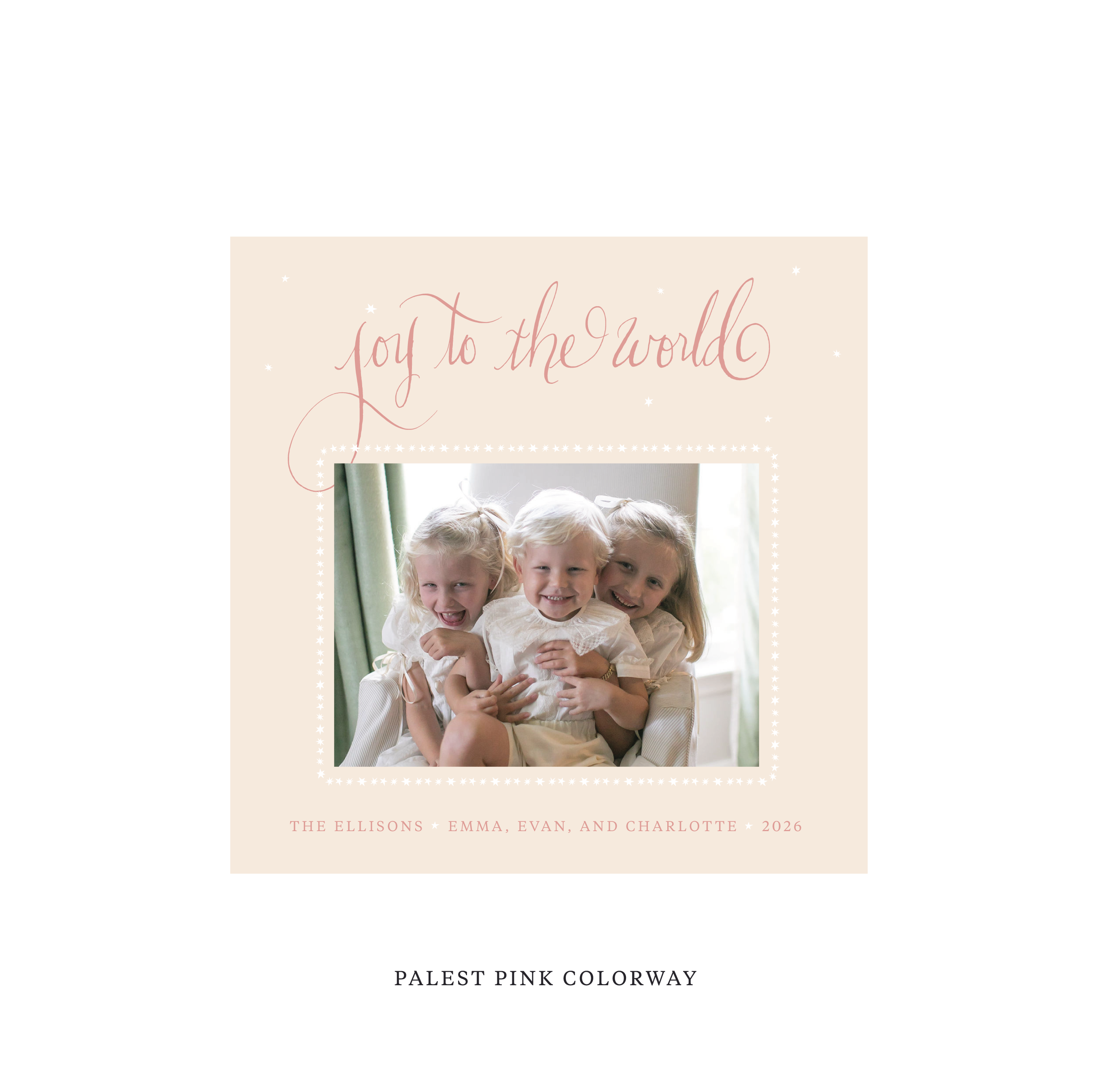 Ellison Classic Flat Print Holiday Card, Square