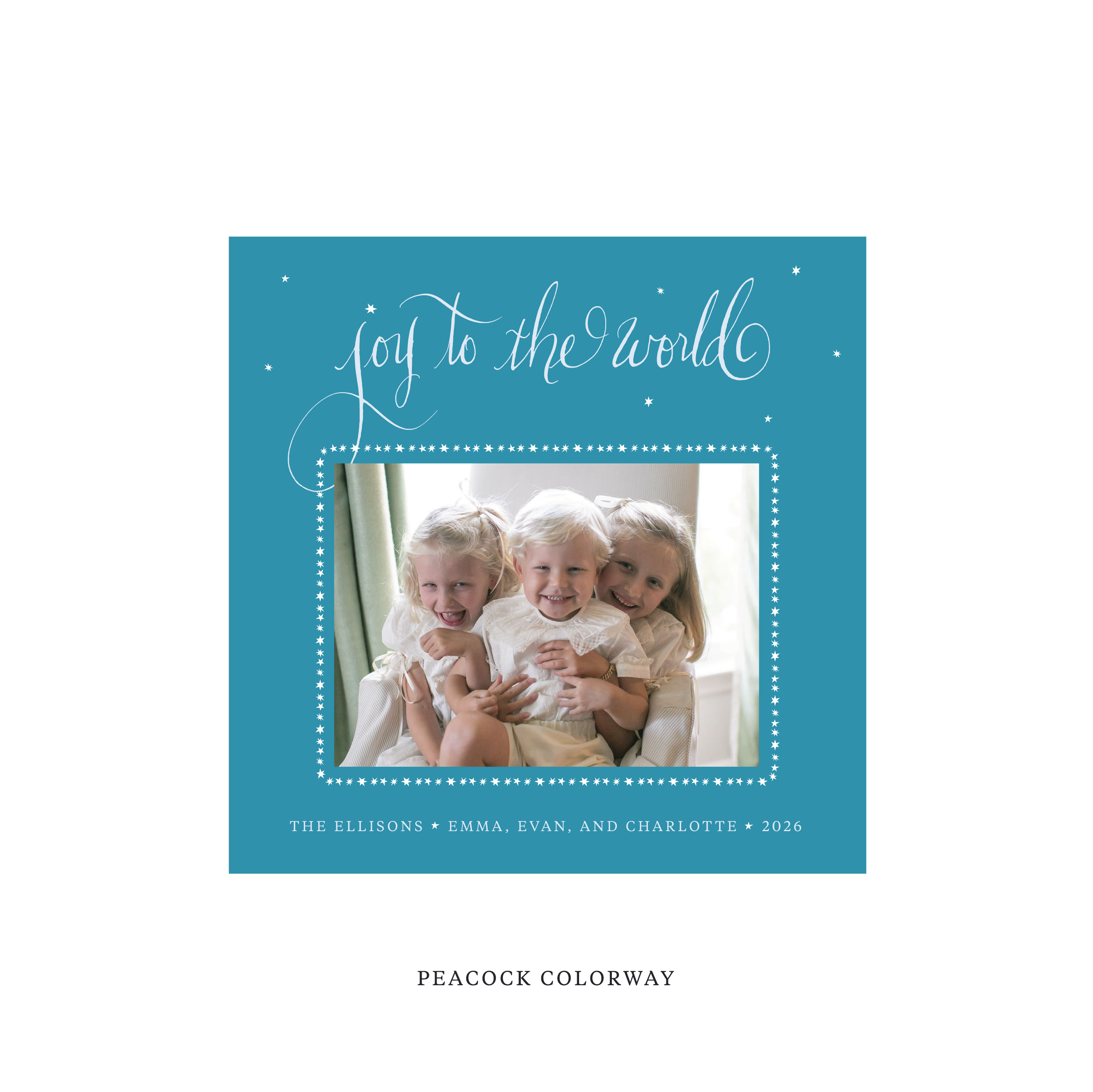 Ellison Classic Flat Print Holiday Card, Square