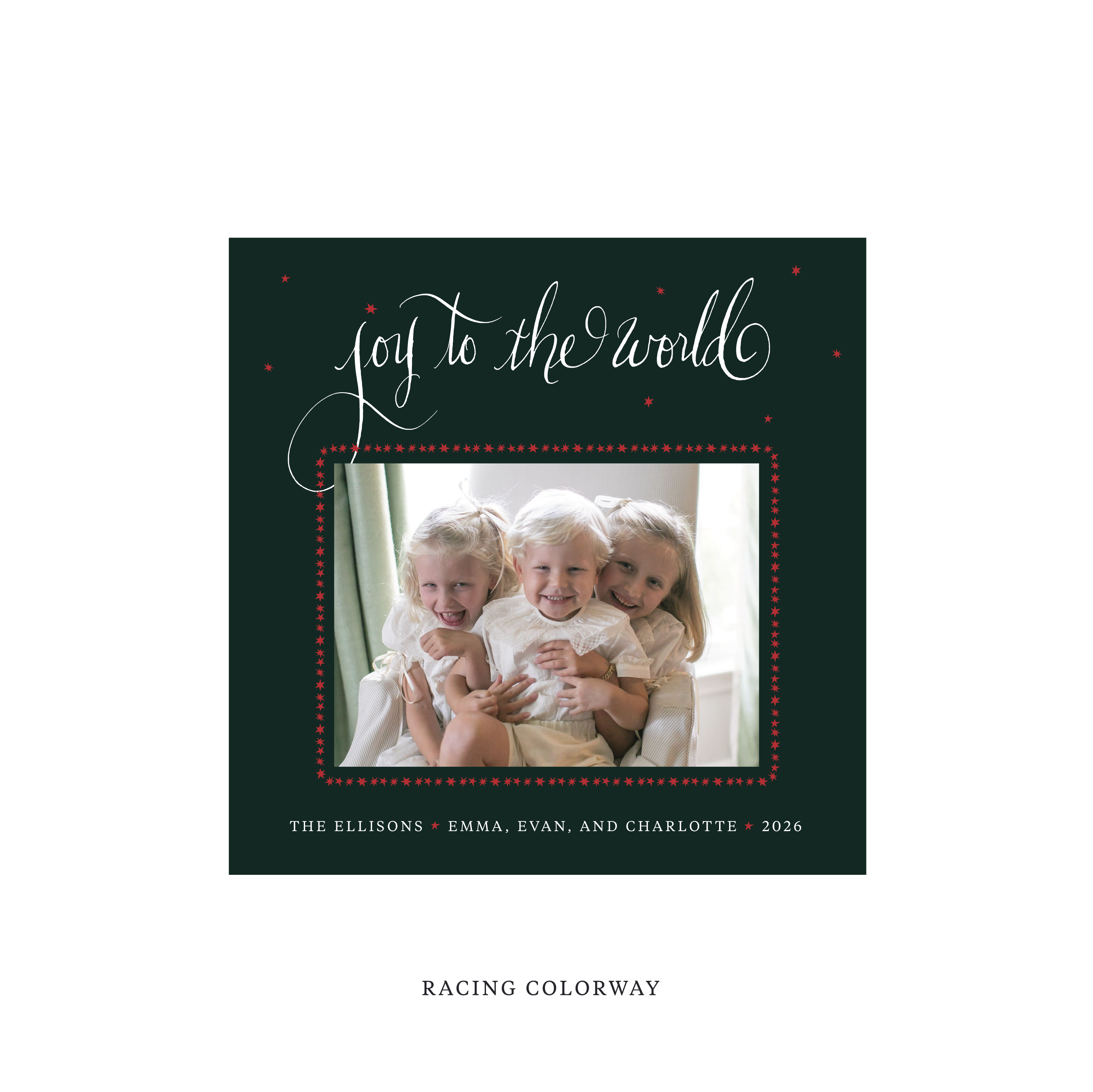 Ellison Classic Flat Print Holiday Card, Square