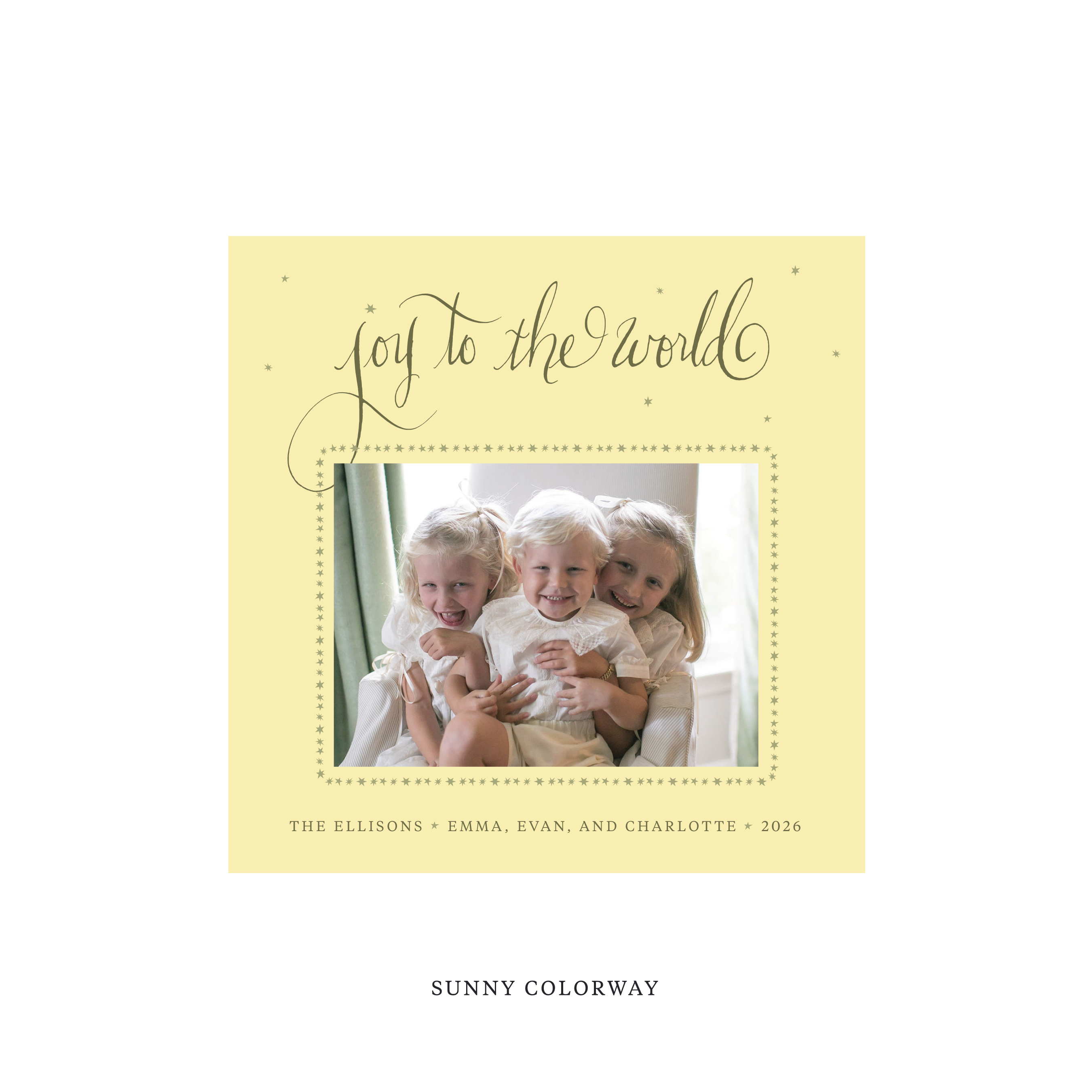 Ellison Classic Flat Print Holiday Card, Square