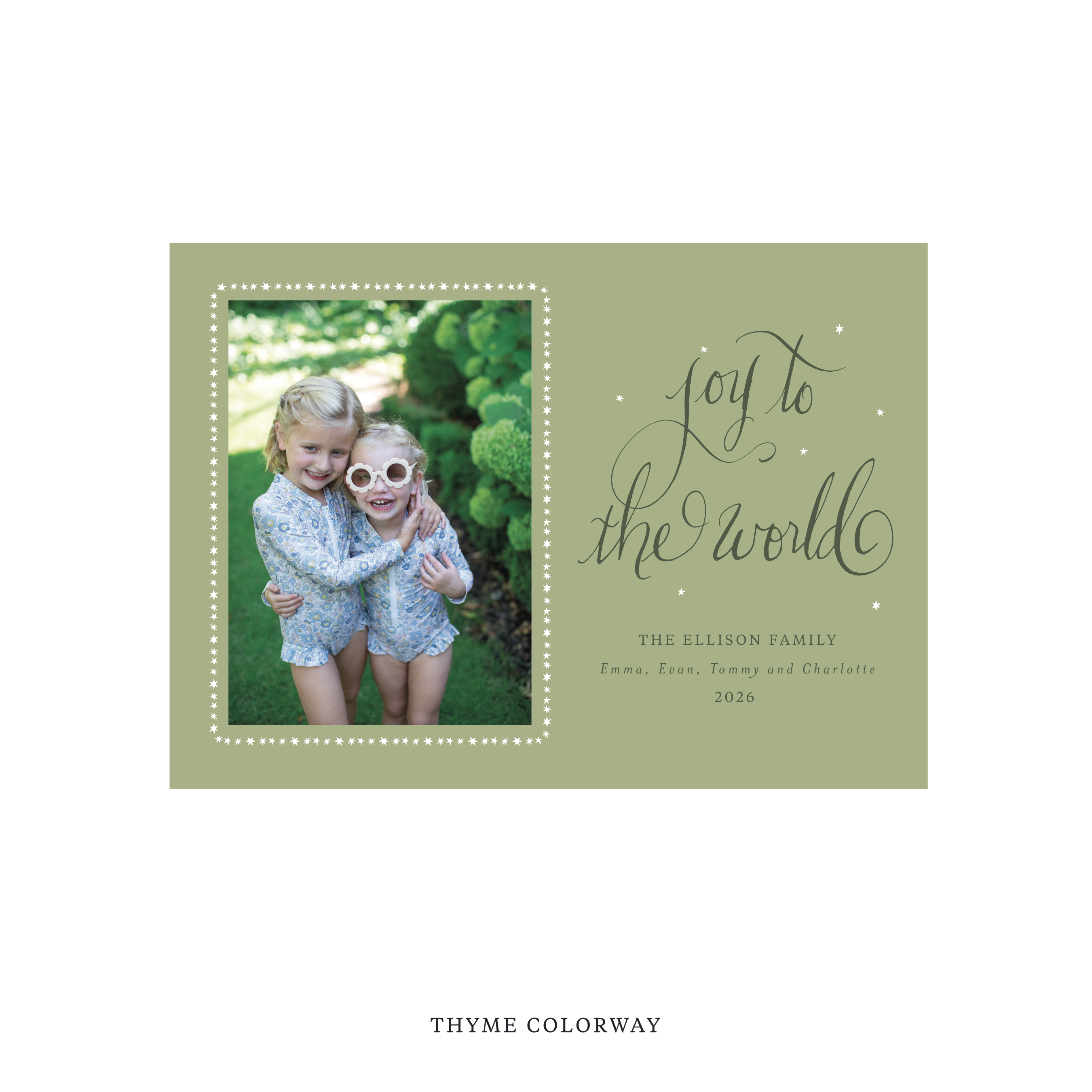 Ellison Classic Flat Print Holiday Card, Medium