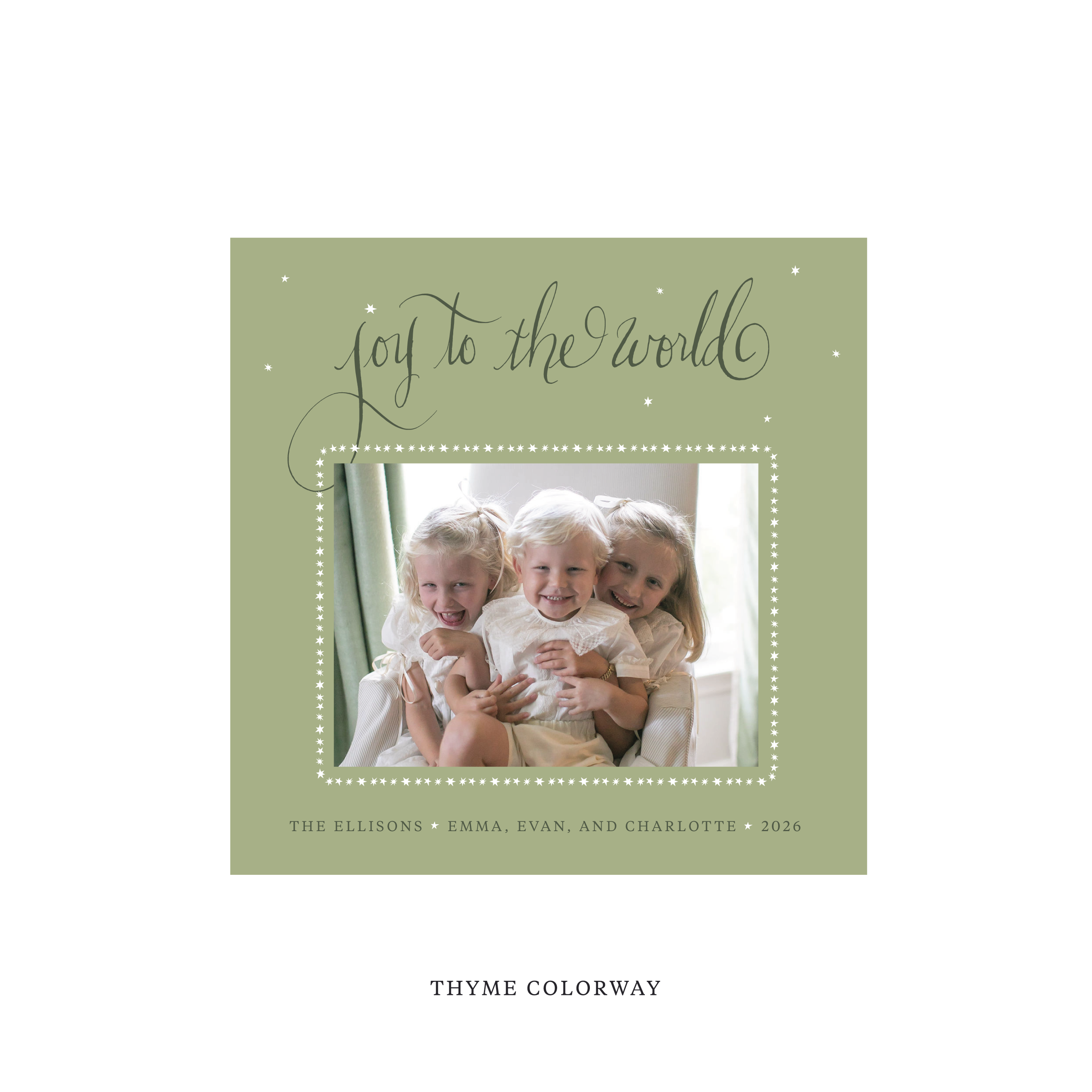 Ellison Classic Flat Print Holiday Card, Square