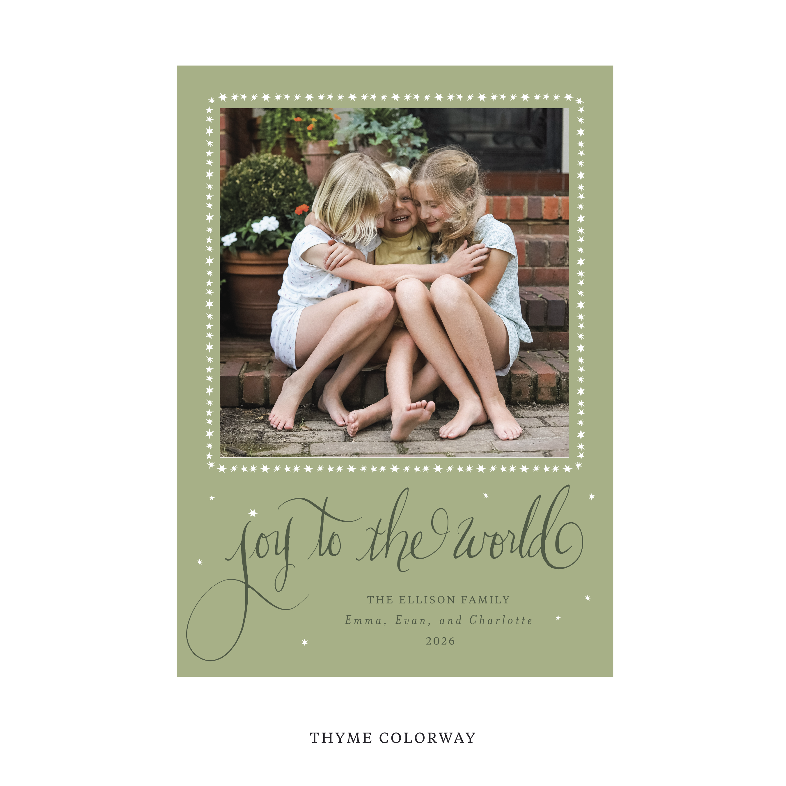 Ellison Classic Flat Print Holiday Card, Large