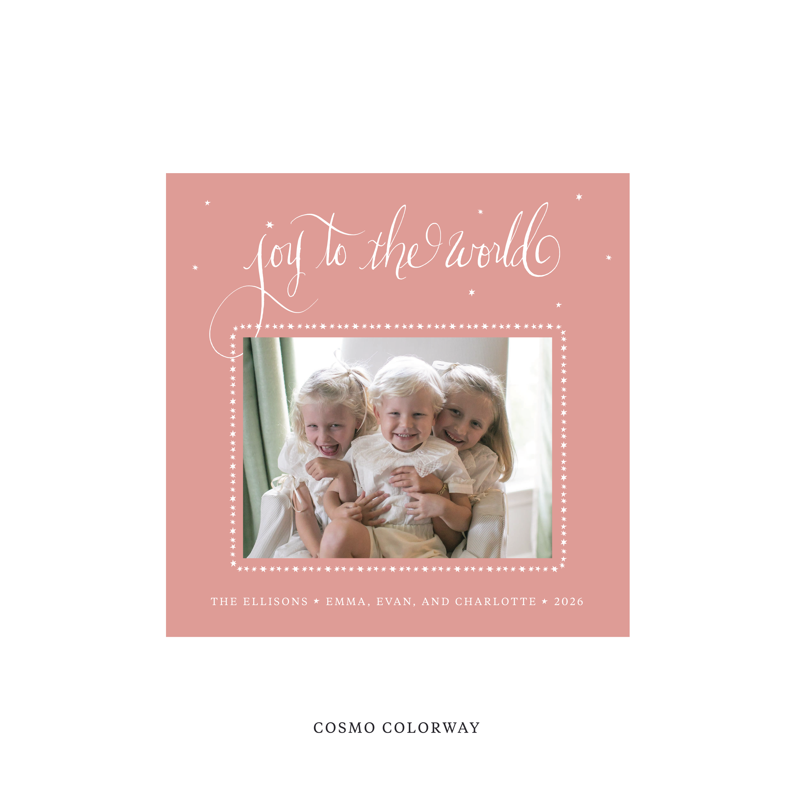 Ellison Classic Flat Print Holiday Card, Square