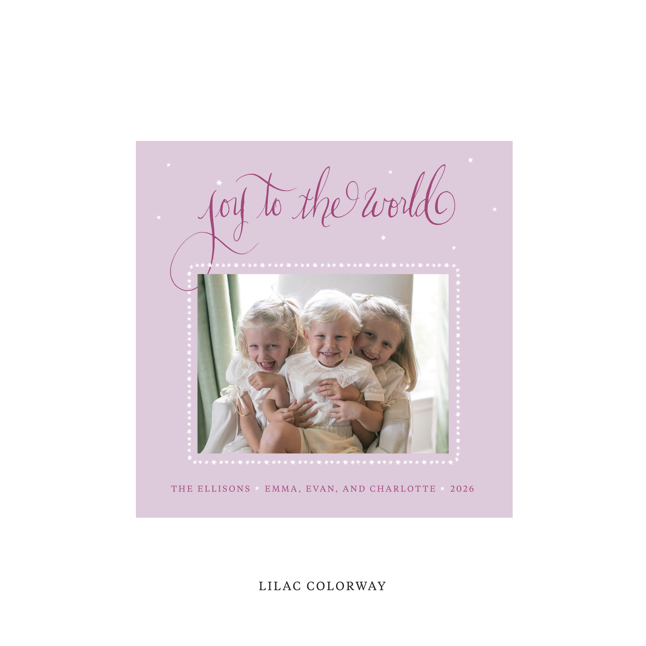 Ellison Classic Flat Print Holiday Card, Square