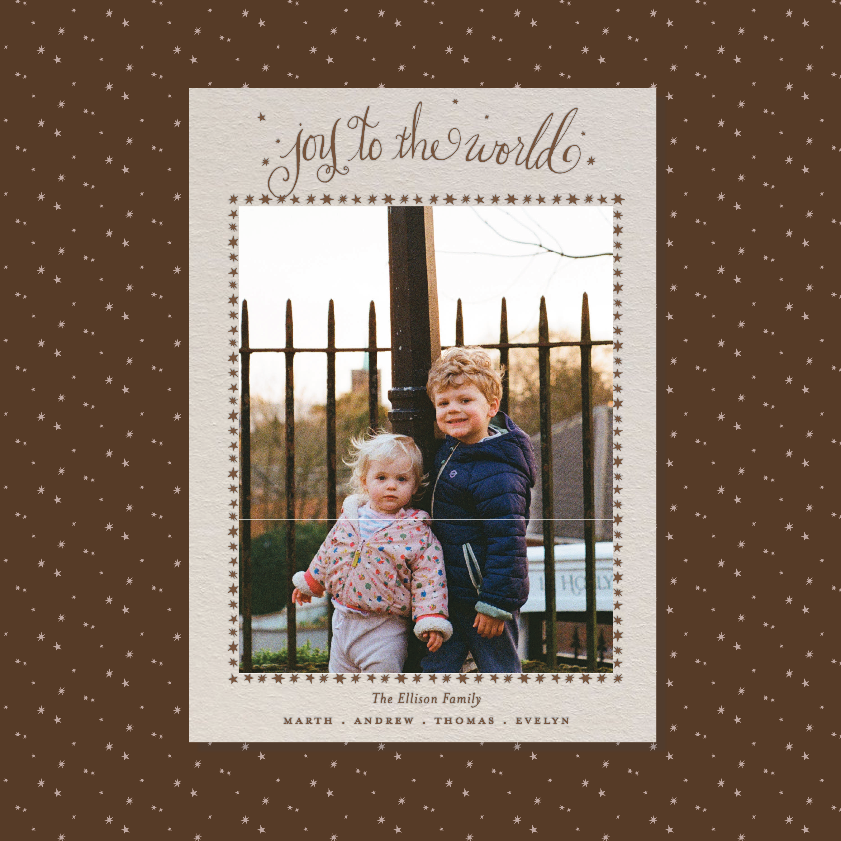 Ellison Letterpress Holiday Card, Large (Colored Paper)