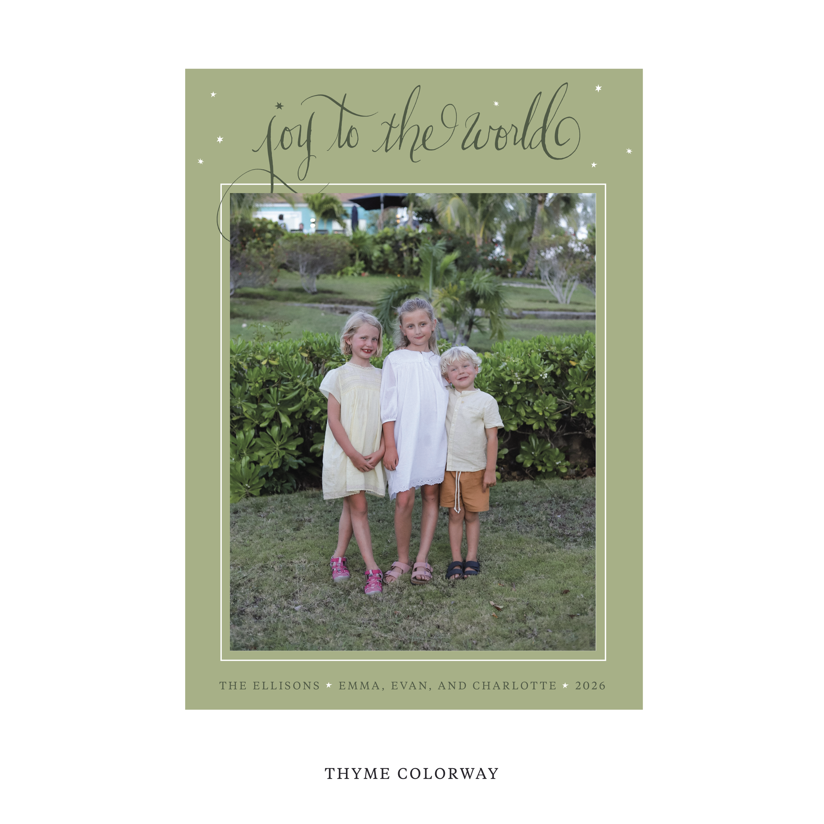 Ellison II Classic Flat Print Holiday Card, Large