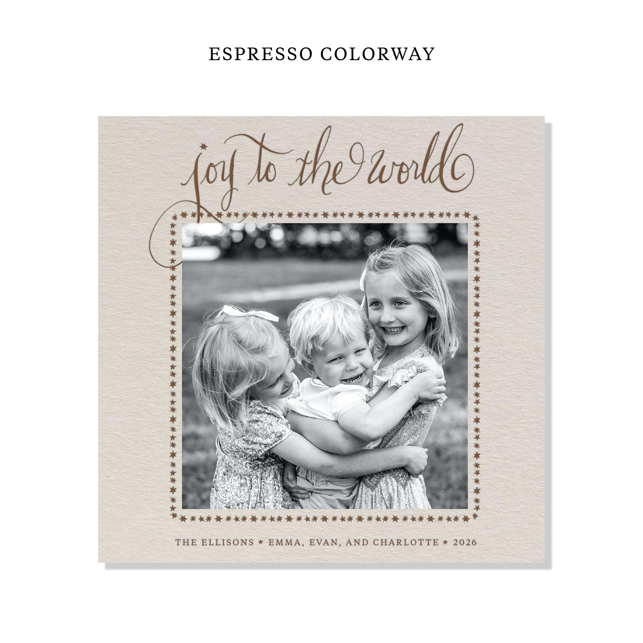 Ellison Letterpress Holiday Card, Large Square (Colored Paper)