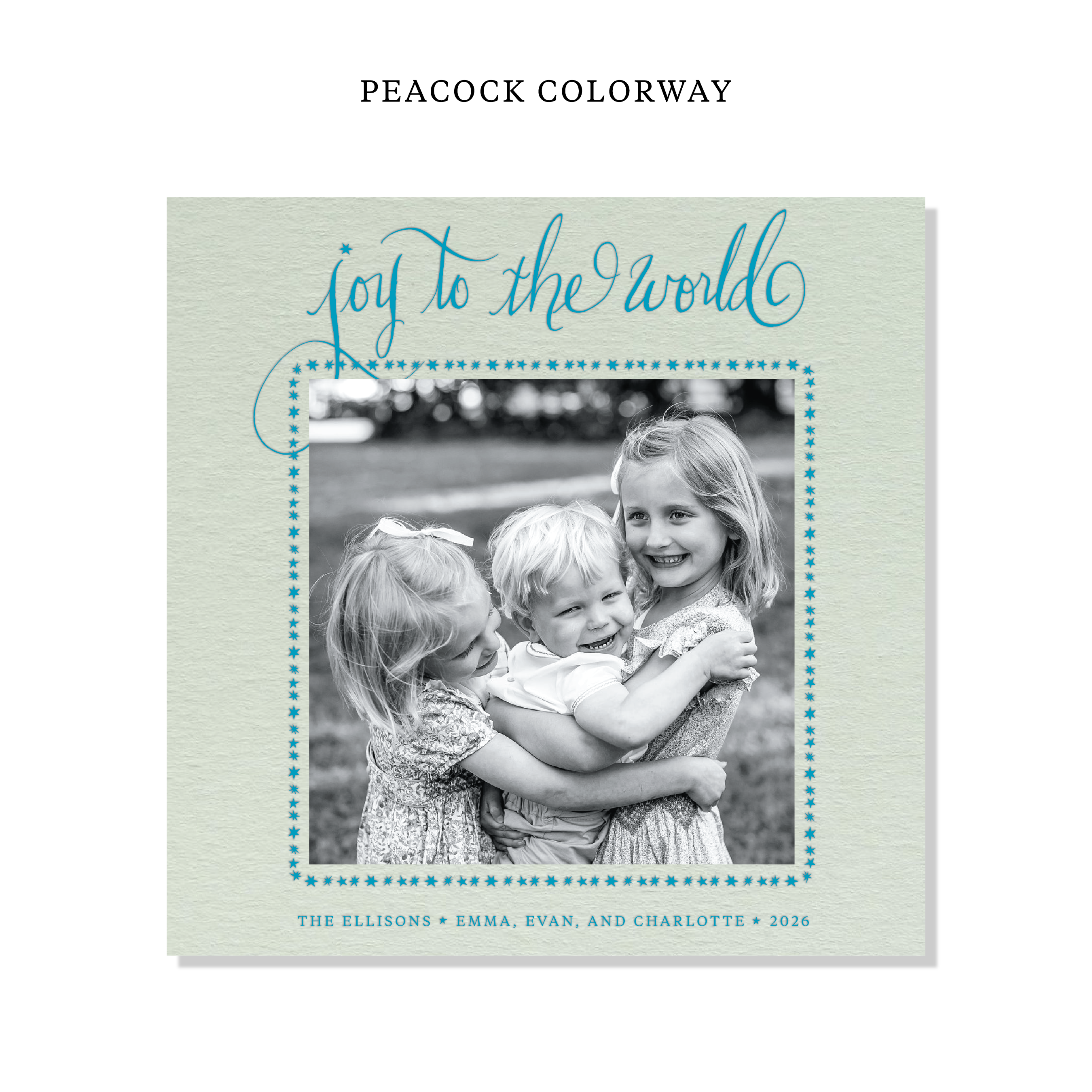 Ellison Letterpress Holiday Card, Large Square (Colored Paper)