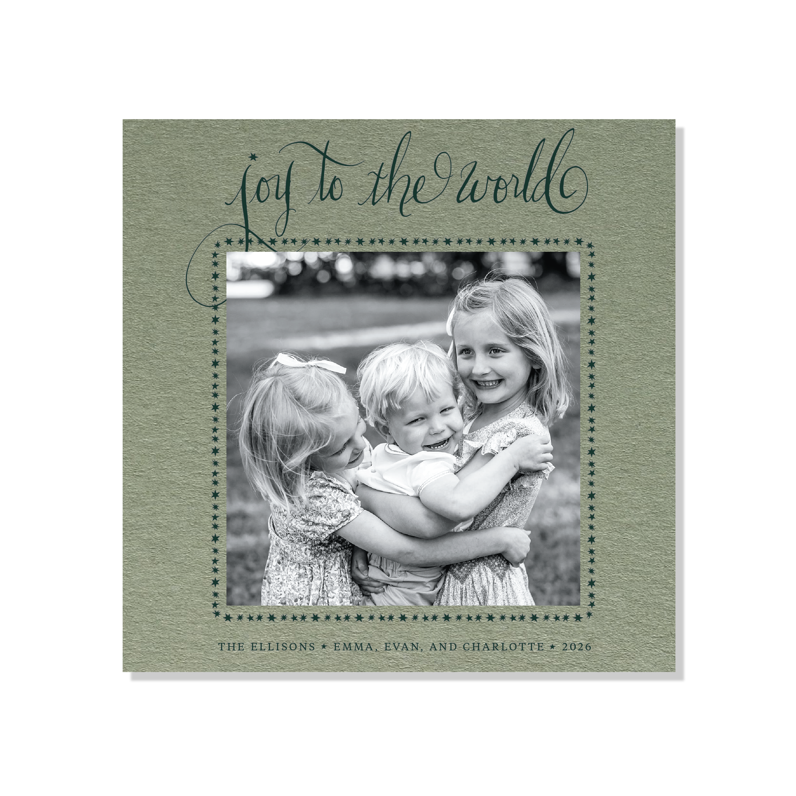 Ellison Letterpress Holiday Card, Large Square (Colored Paper)