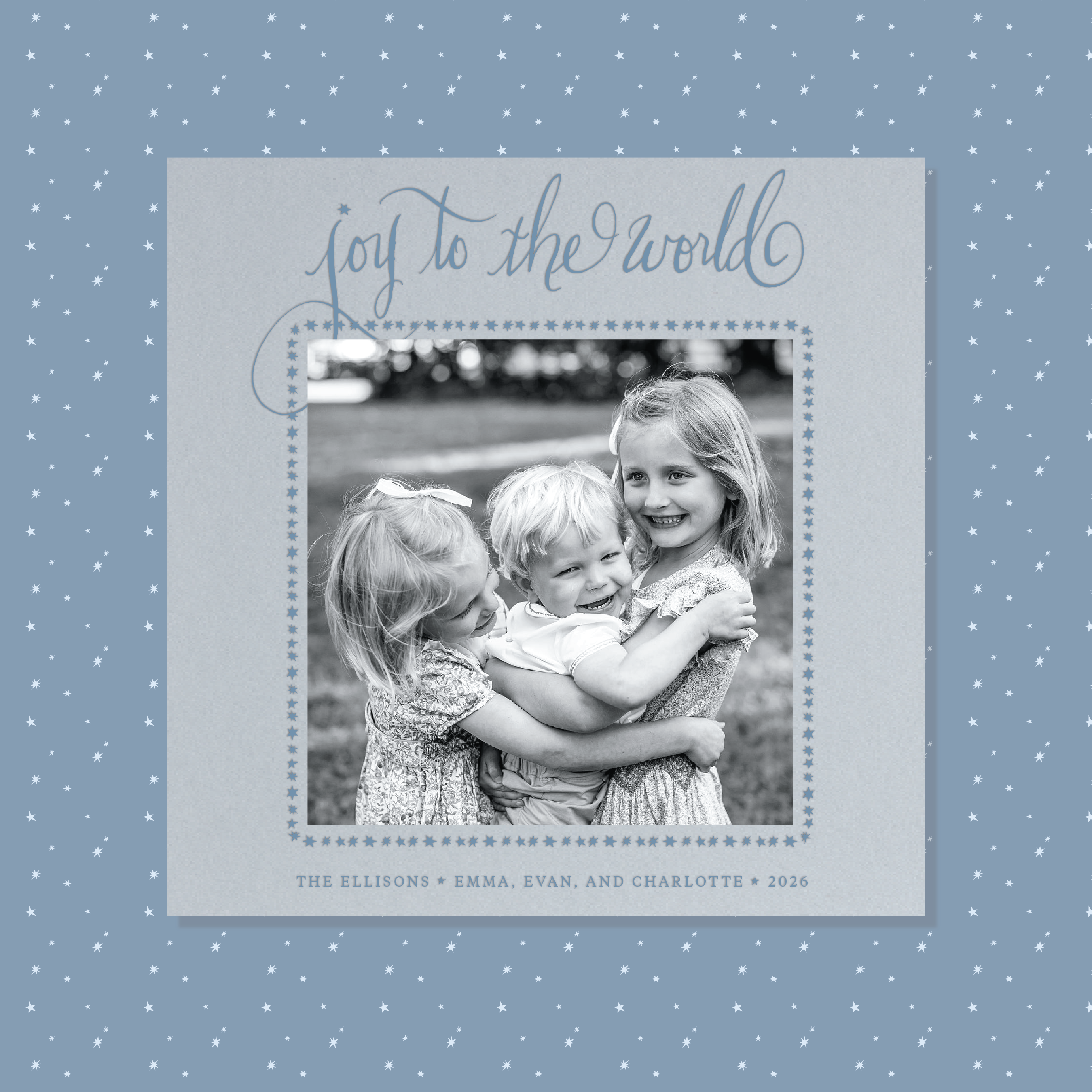 Ellison Letterpress Holiday Card, Large Square (Colored Paper)