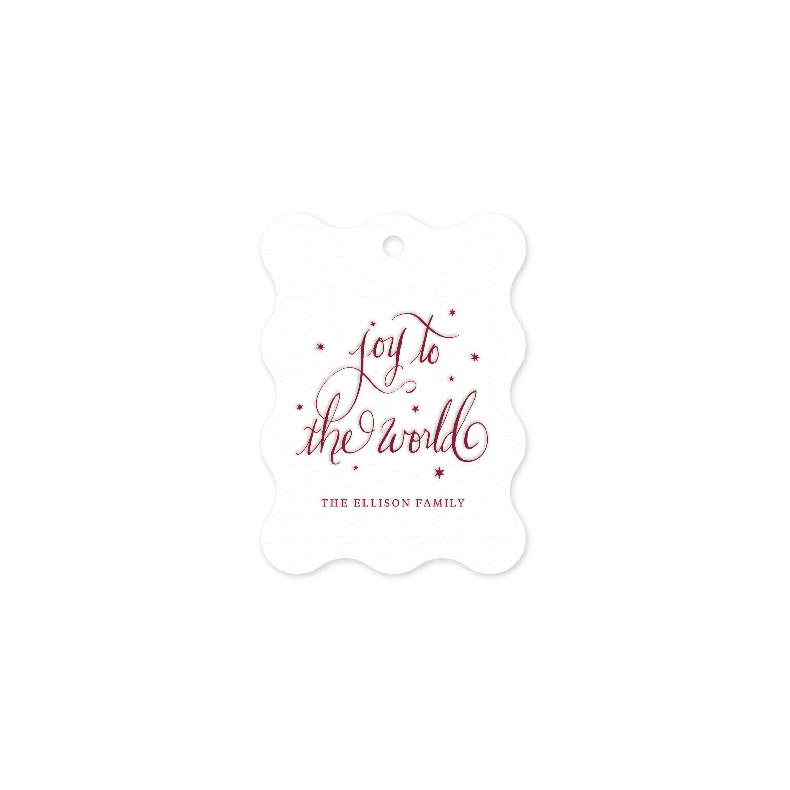 Ellison Wavy Letterpress Holiday Gift Tag