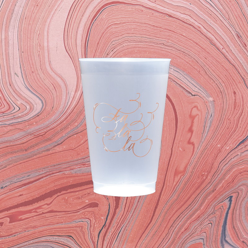 Fa La La Rose Gold Calligraphy Cups