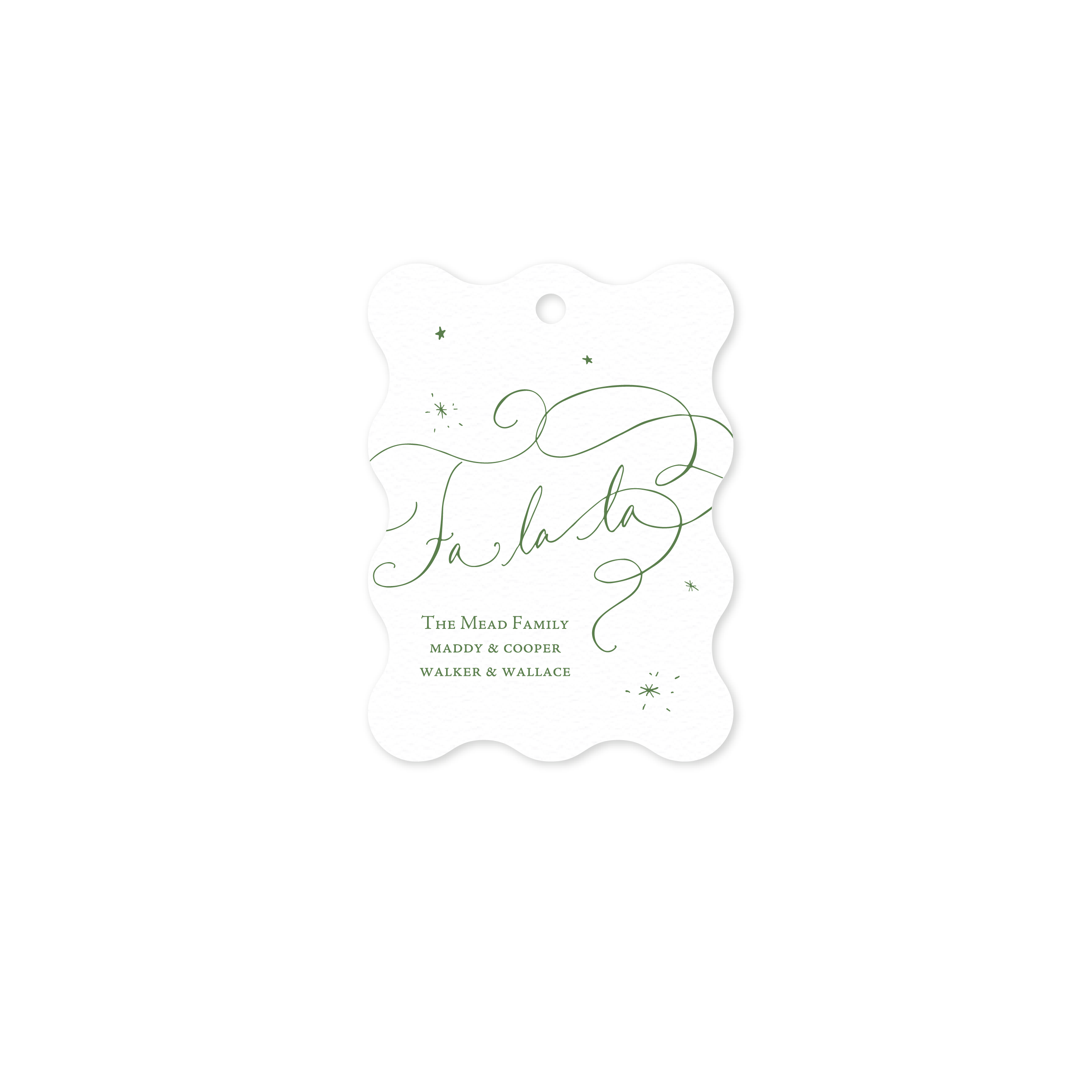Melrose Wavy Letterpress Holiday Gift Tag