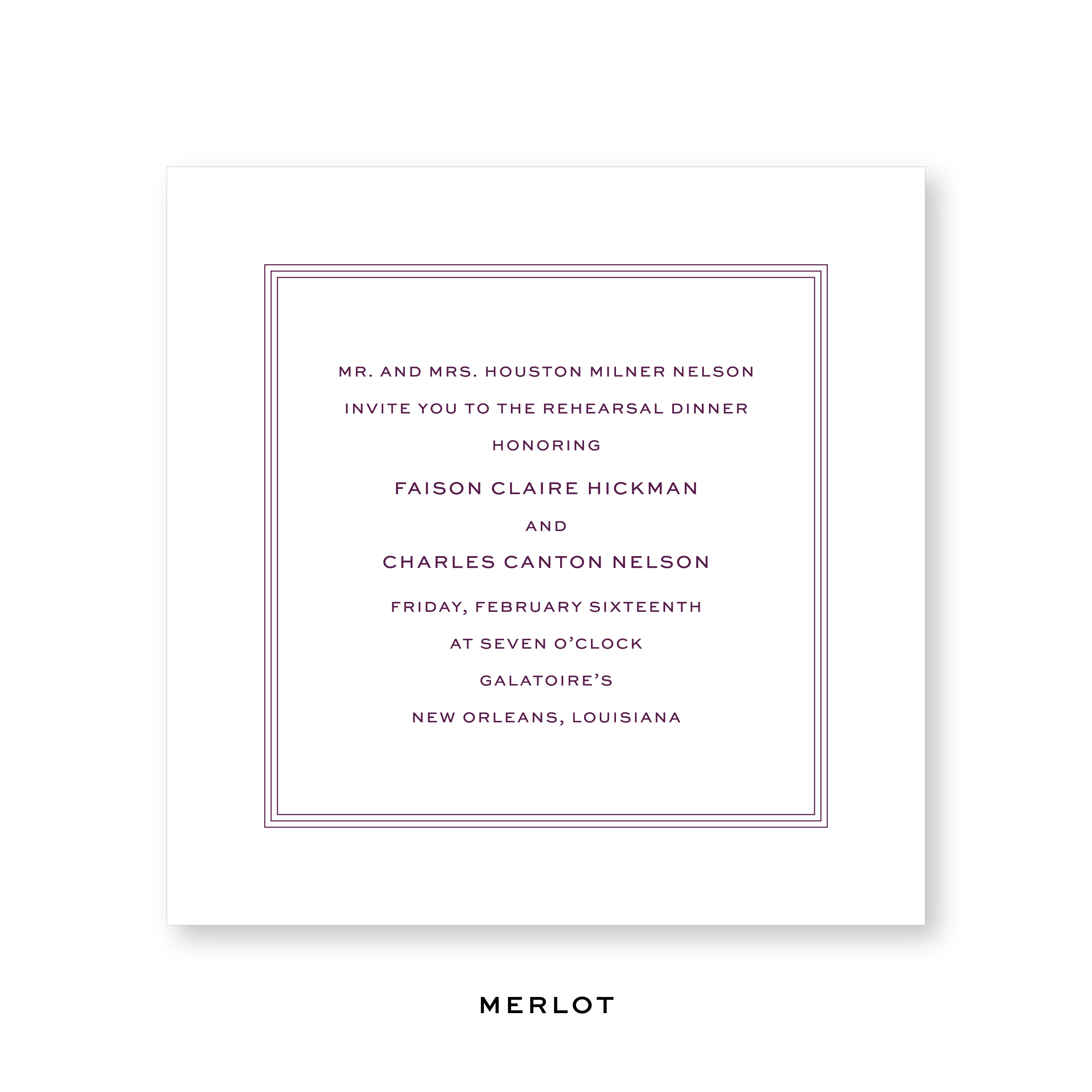 Charles Rehearsal Dinner Invitation