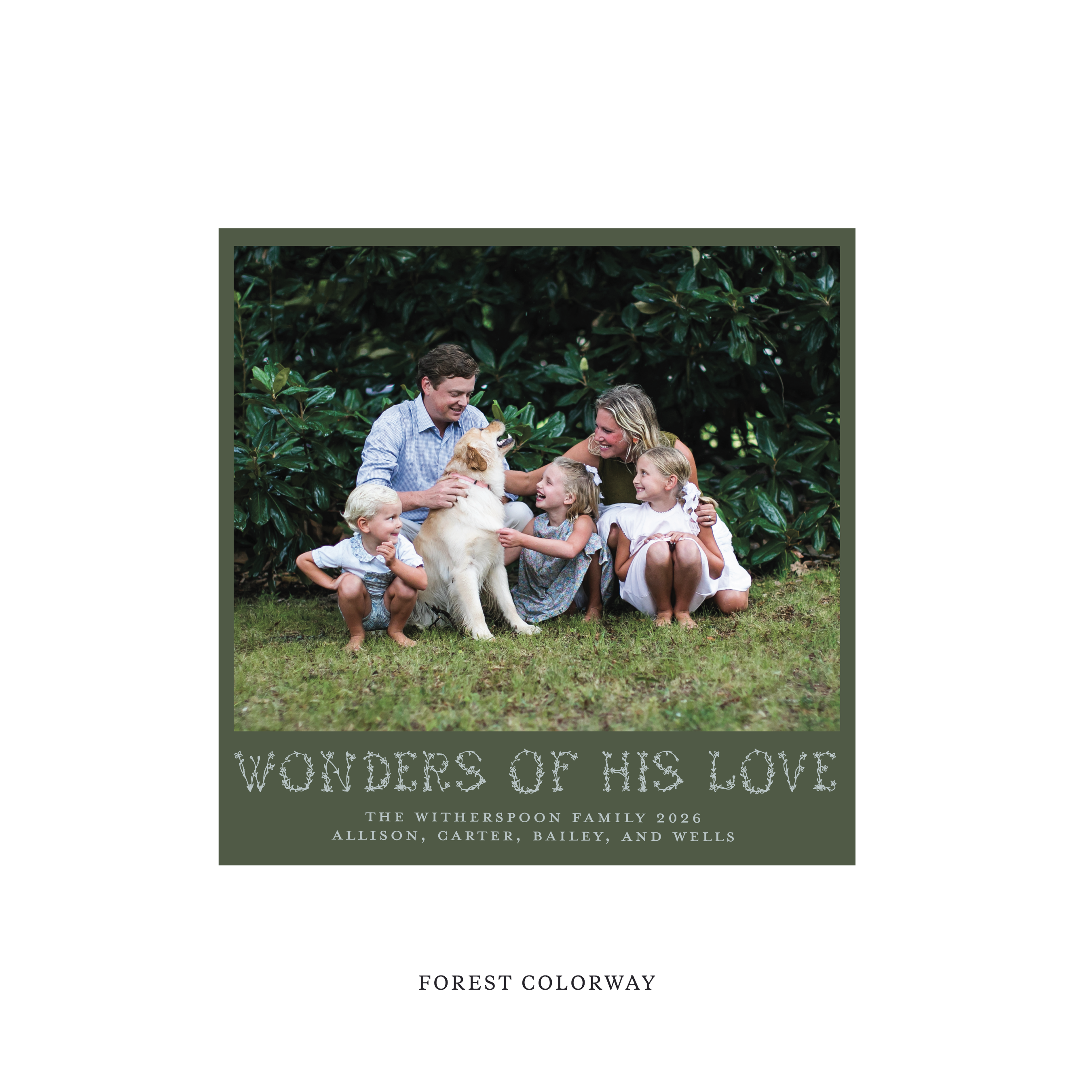 Flora Classic Flat Print Holiday Card, Square