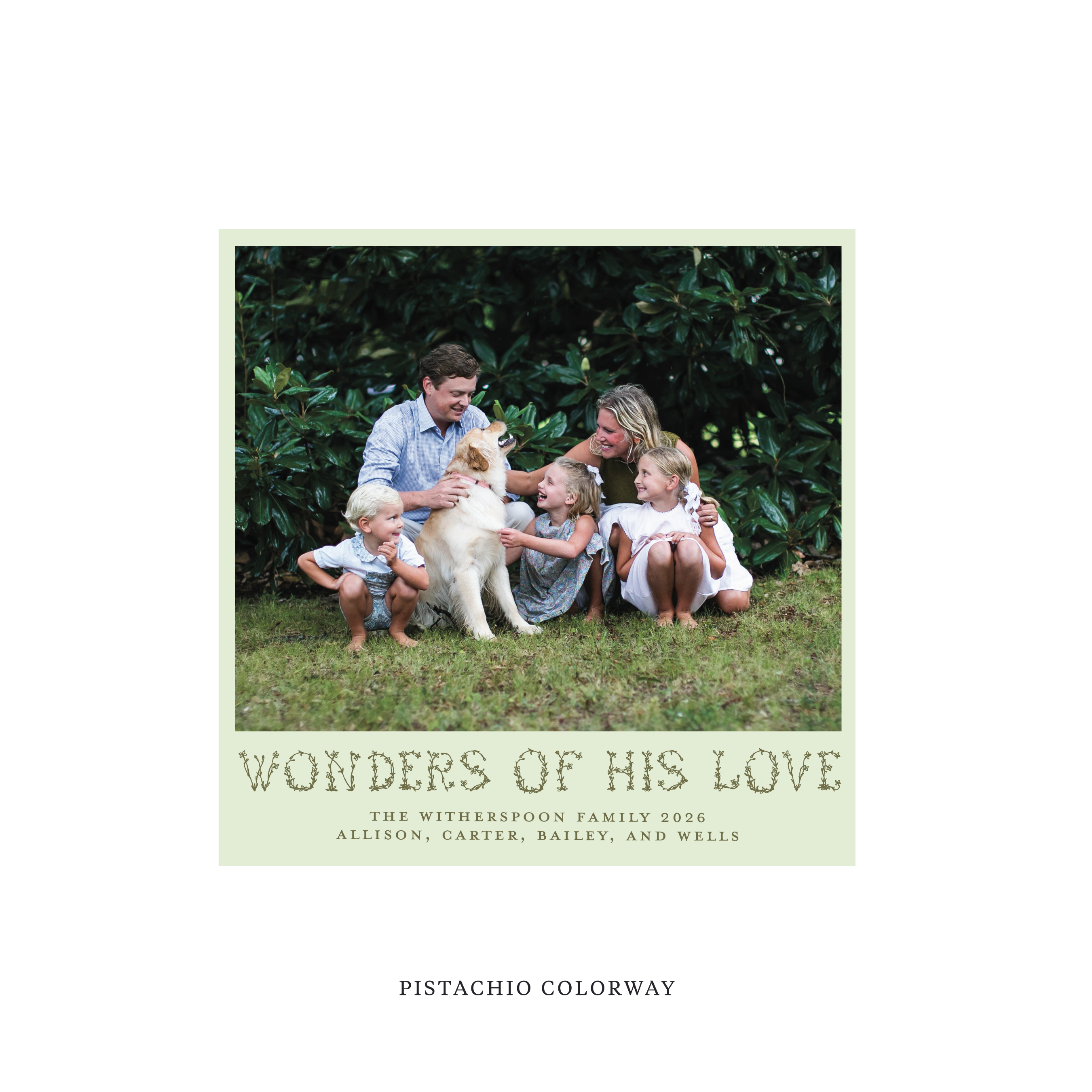 Flora Classic Flat Print Holiday Card, Square