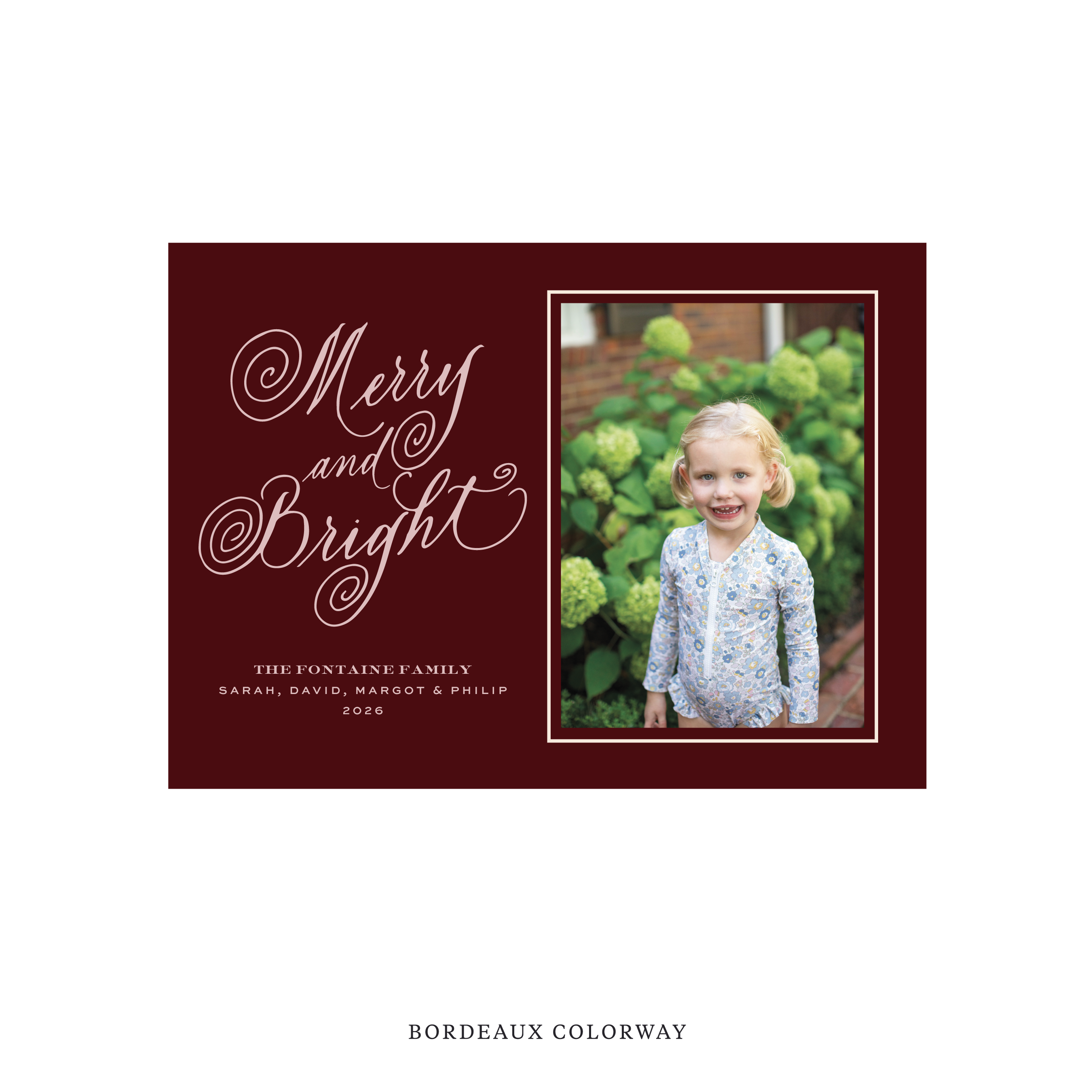 Fontaine Classic Flat Print Holiday Card, Medium
