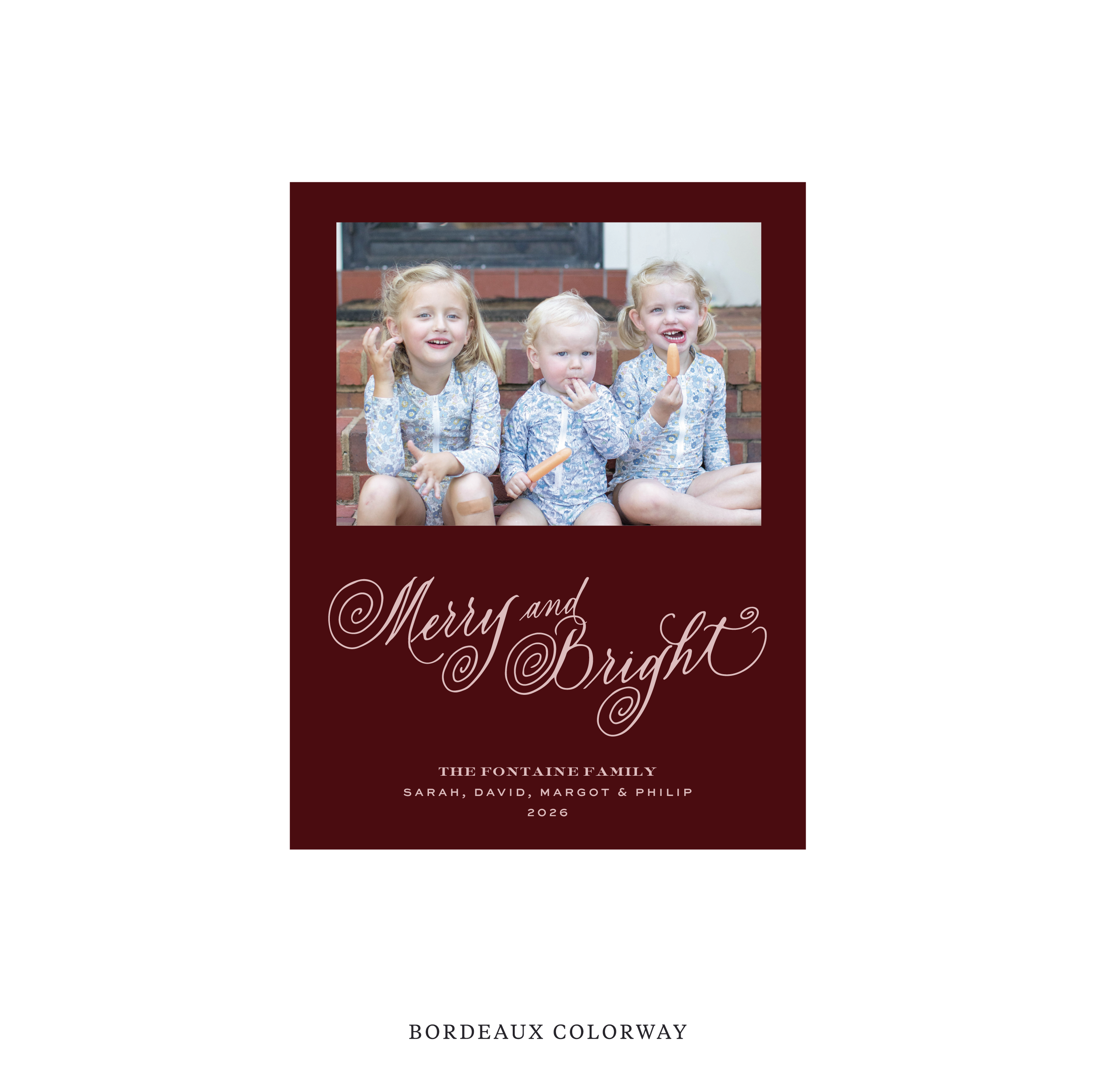 Fontaine Classic Flat Print Holiday Card, Small