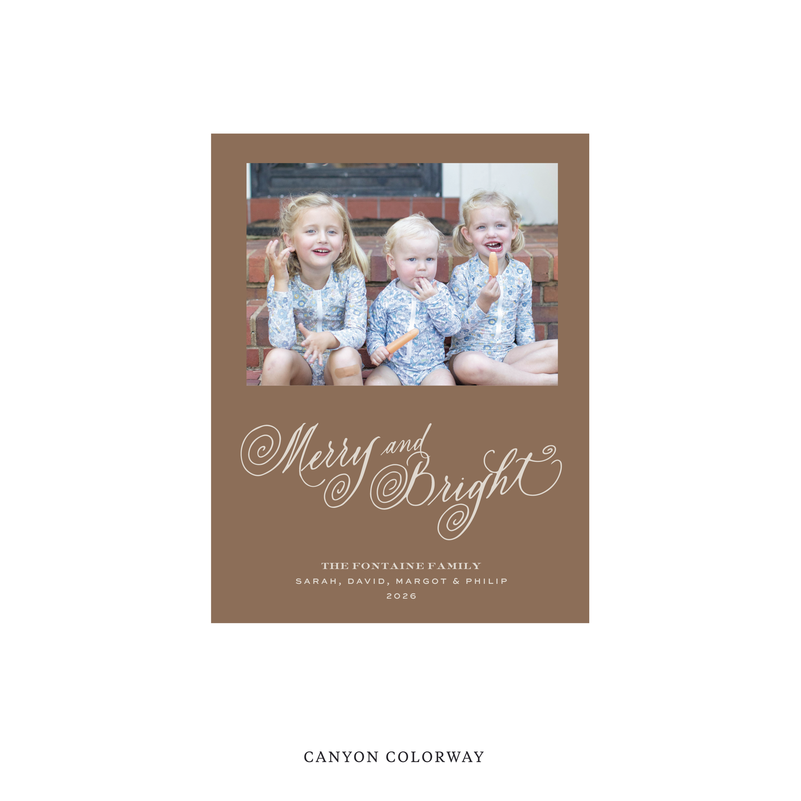 Fontaine Classic Flat Print Holiday Card, Small